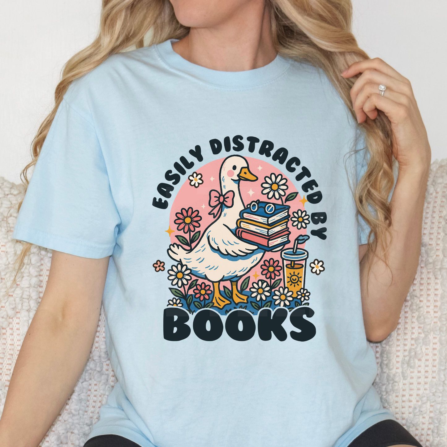 Easily Distracted By Books (1) DTF Direct To Film