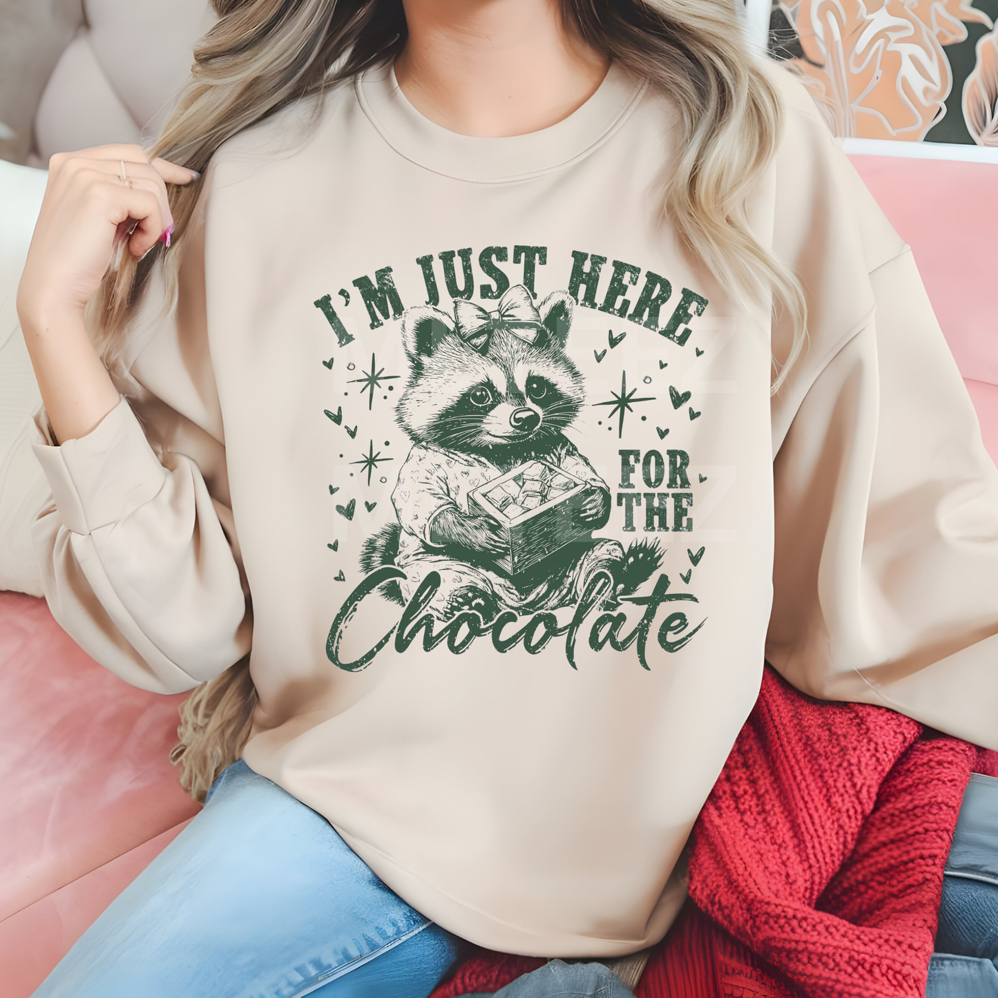 I'm Just Here For The Chocolate (3) (Green) DTF Direct To Film