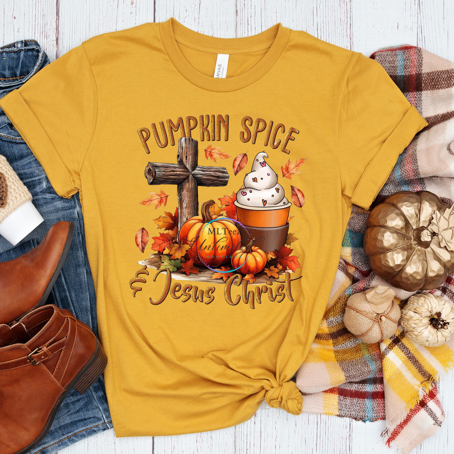 Pumpkin Spice & Jesus Christ (Fall) (1) DTF Direct To Film