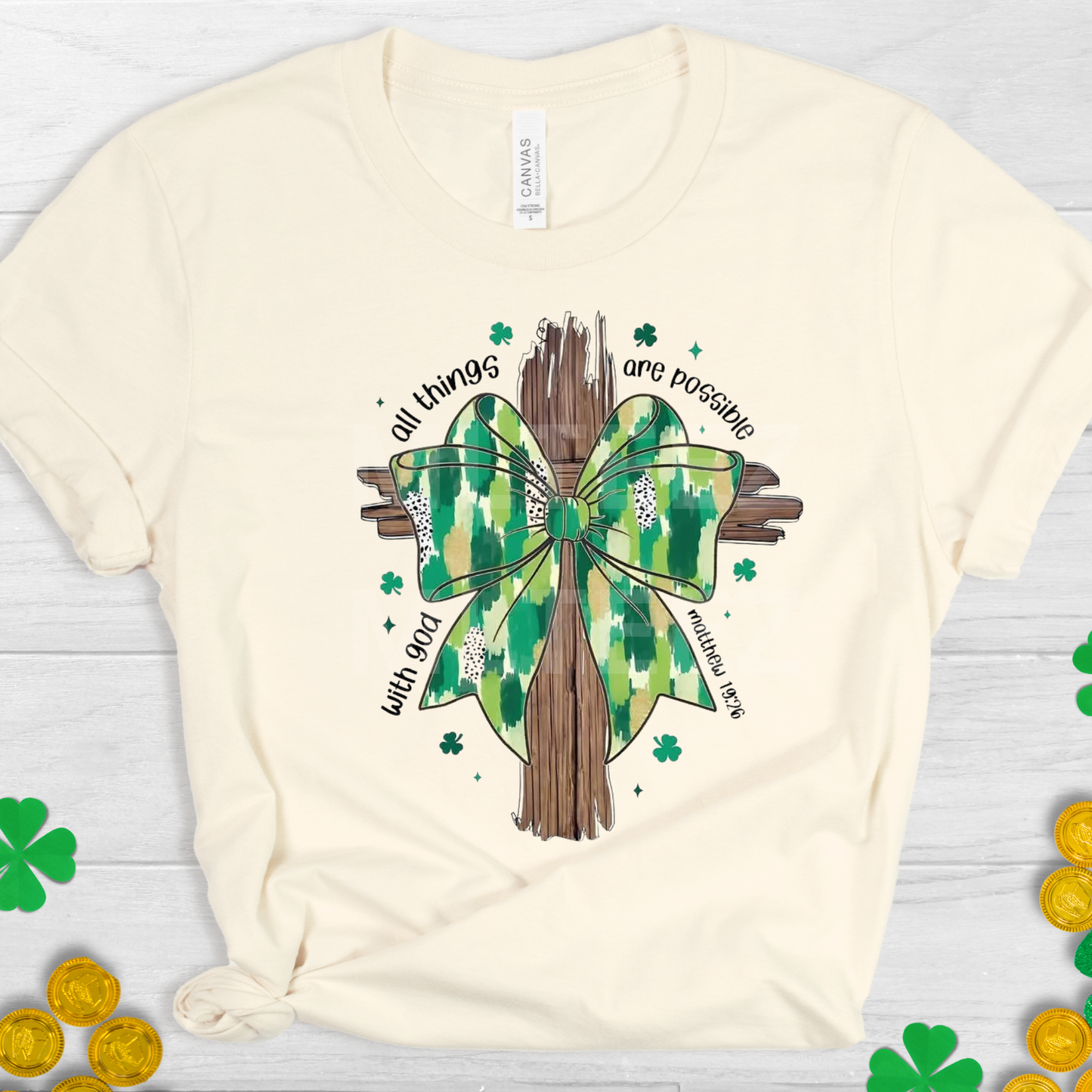 With God All Things Are Possible (St. Patrick's Day) (2) DTF Direct To Film