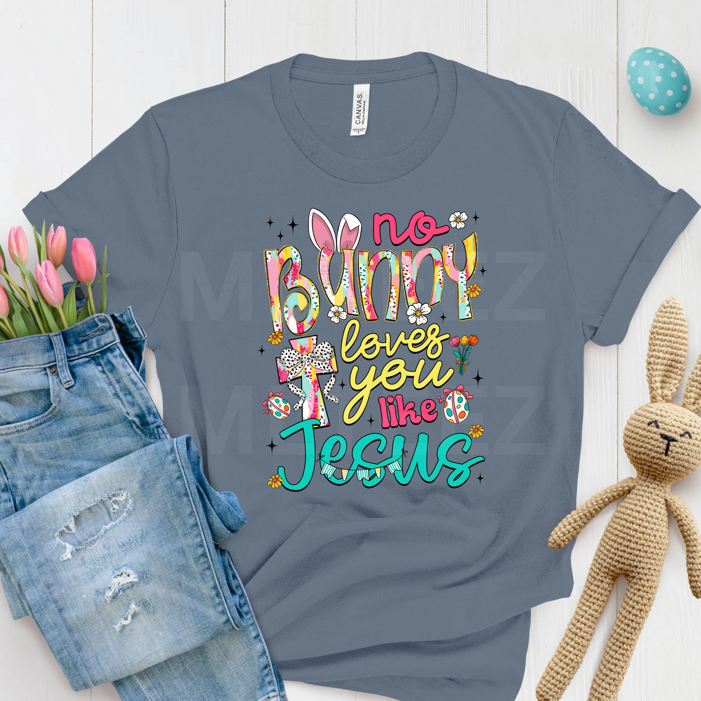 No Bunny Loves You Like Jesus (2) DTF Direct To Film