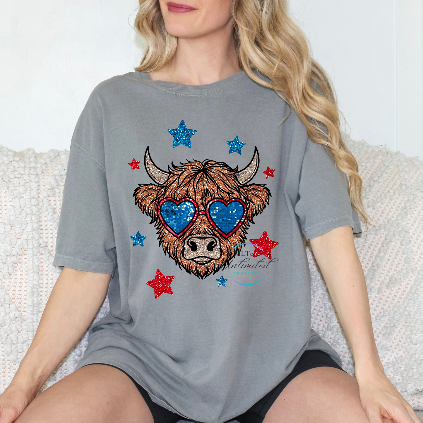 Glitter Cow (4th of July) DTF Direct To Film