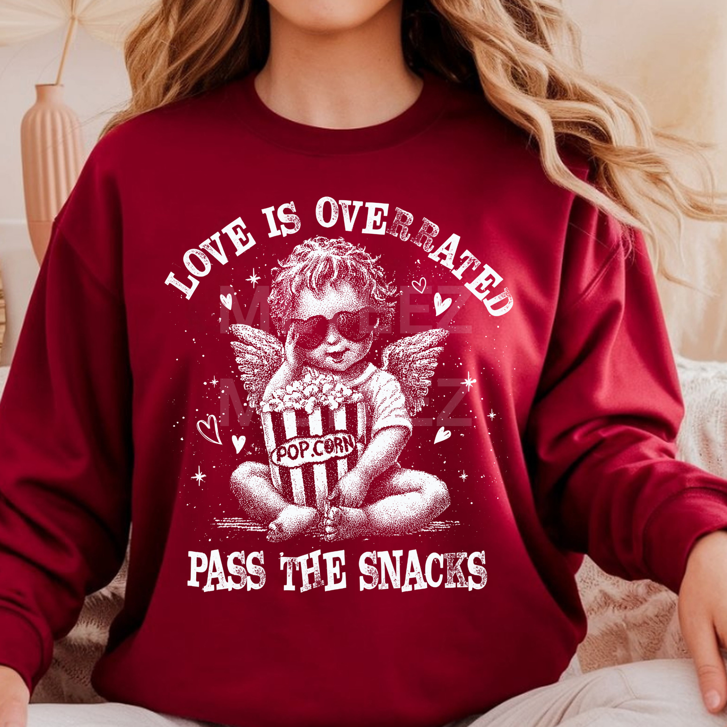 Love Is Overrated Pass the Snacks (2) DTF Direct to Film