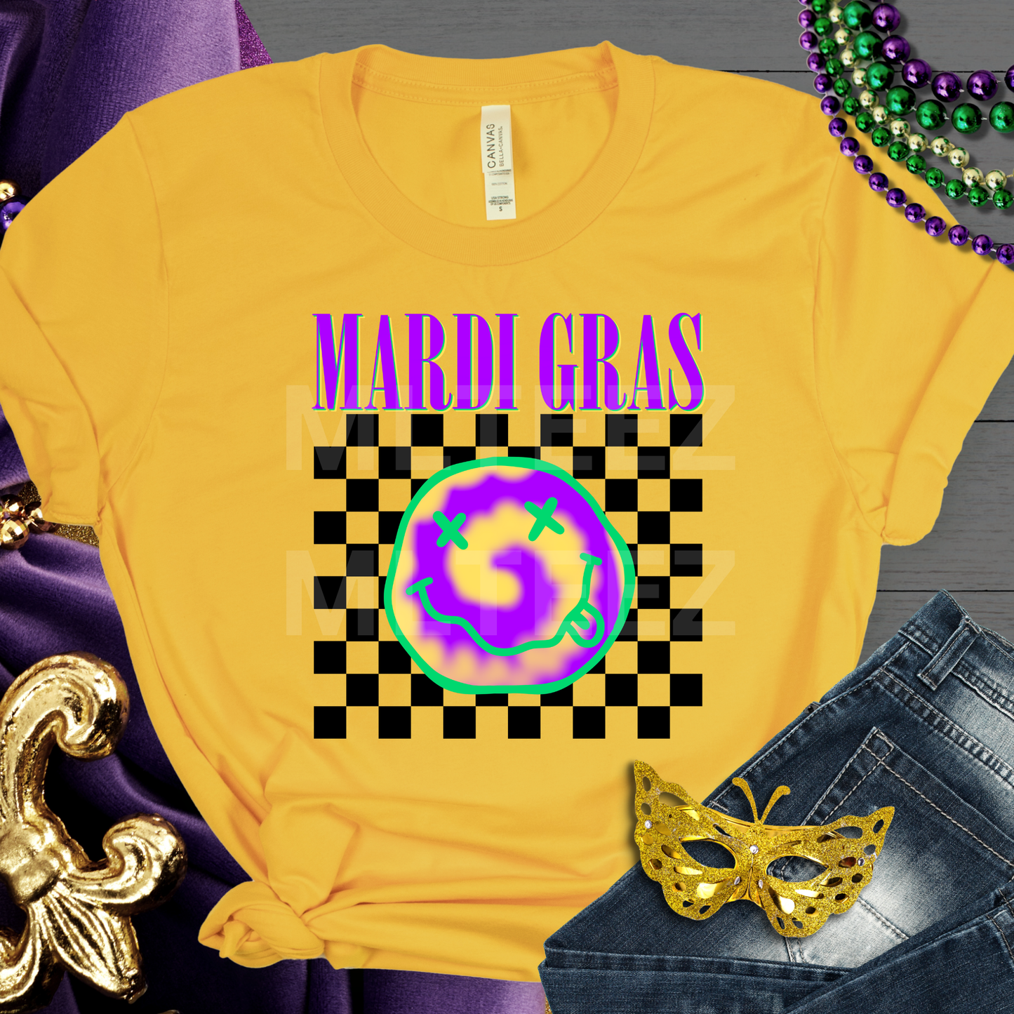 MARDI GRAS (18) (Happy Face) DTF Direct To Film