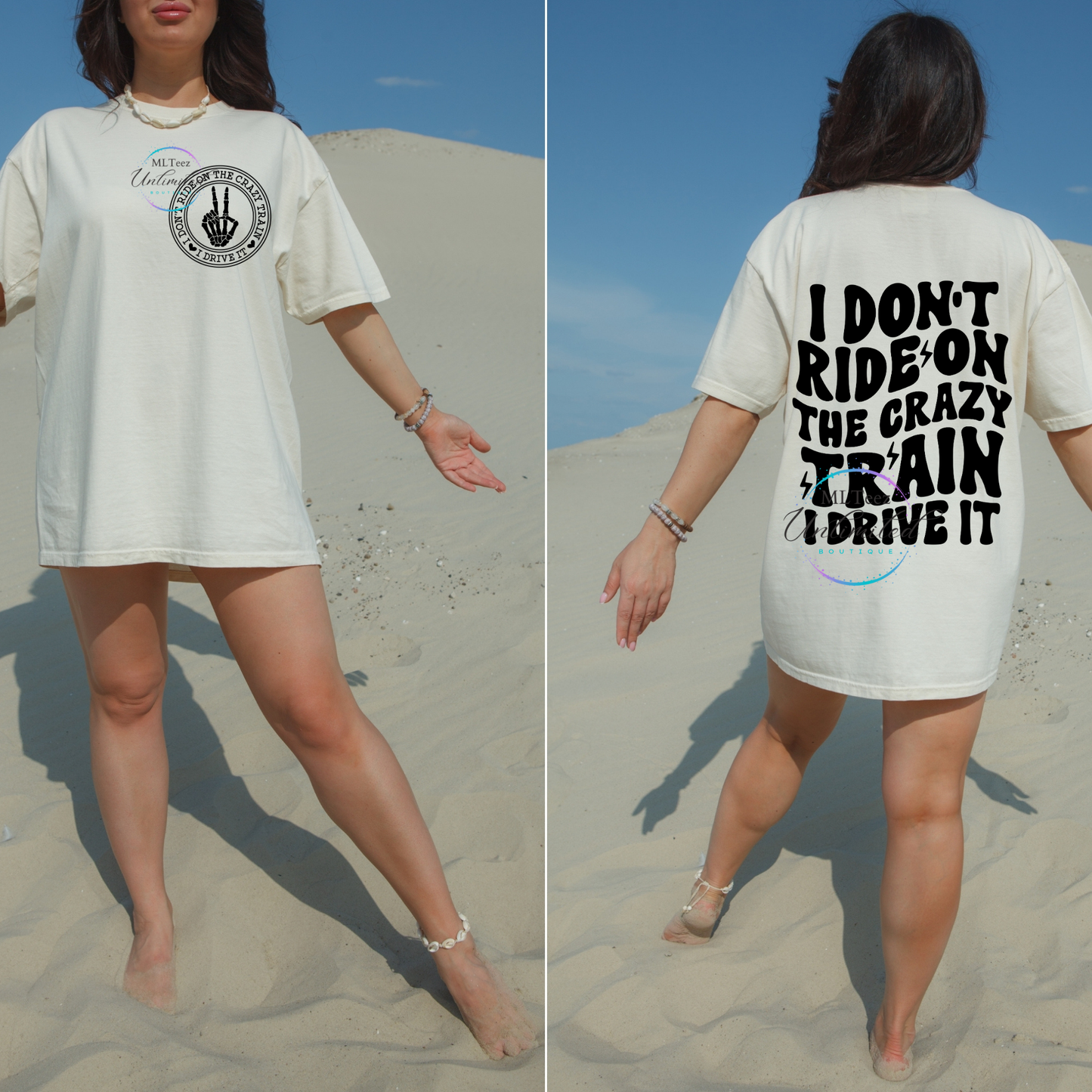 I Don't Ride On The Crazy Train I Drive It (Black) DTF Direct To Film