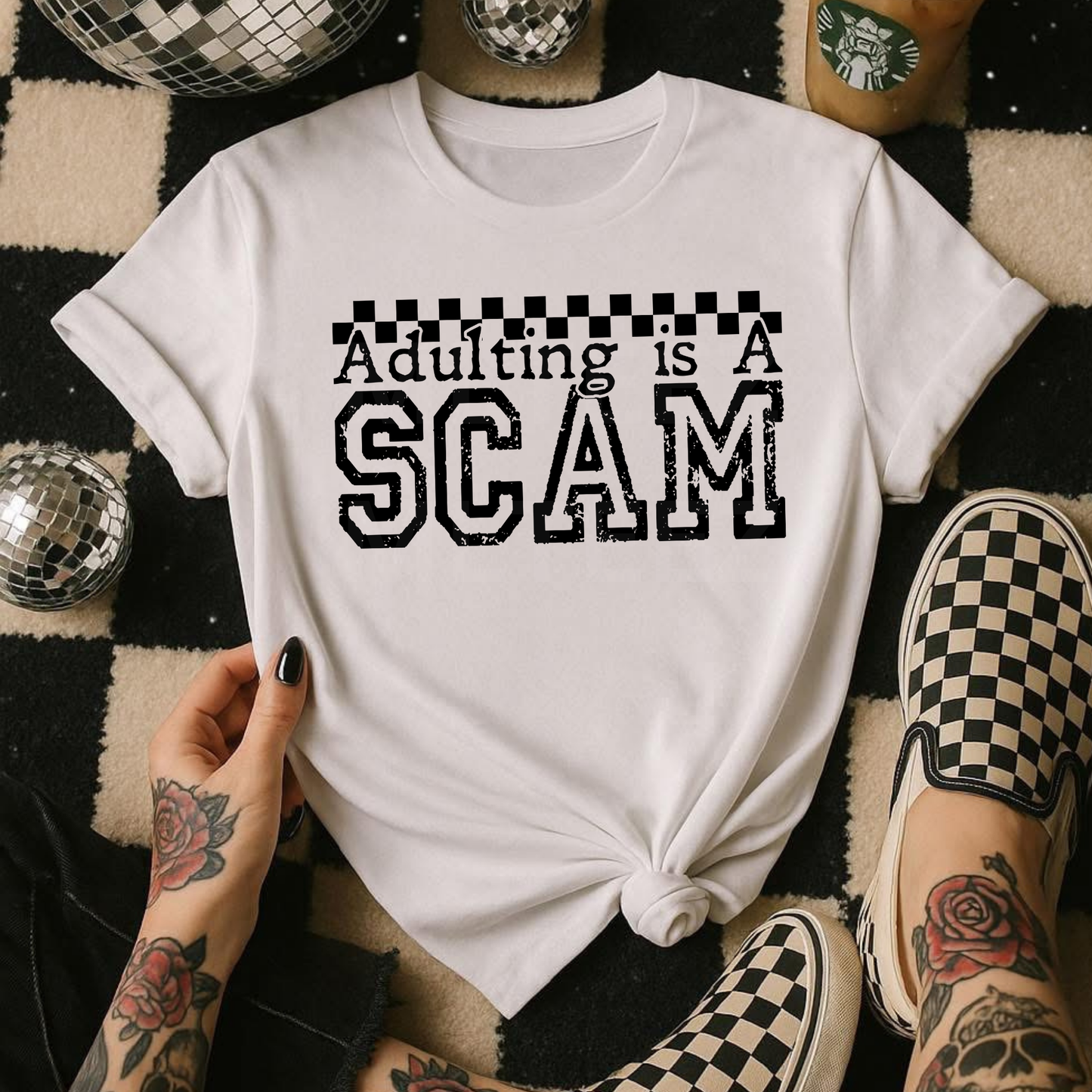 Adulting Is A Scam (1) DTF Direct To Film