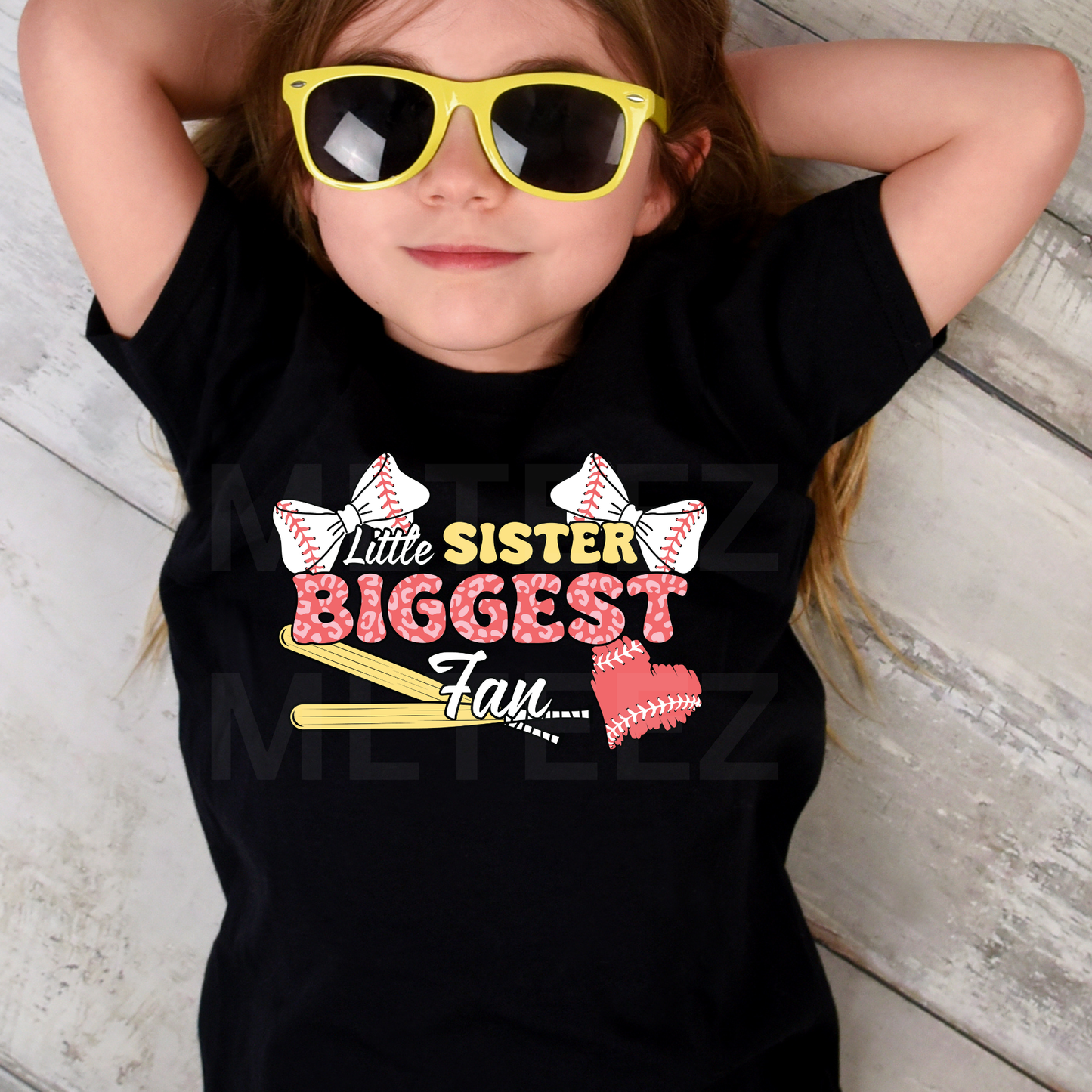 Little Sister Biggest Fan (Baseball) (1) DTF Direct To Film