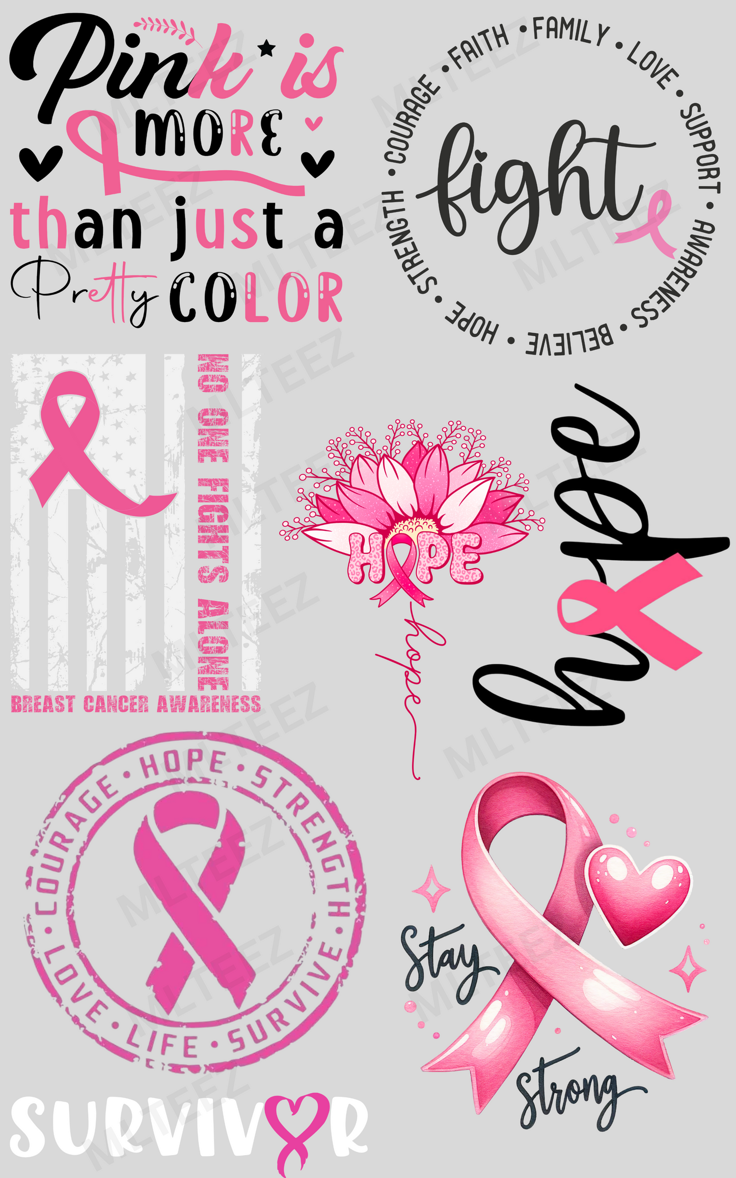 Pink Is More Than Just A Pretty Color PREMADE GANGSHEET - 22X36 DTF TRANSFERS - DIRECT TO FILM