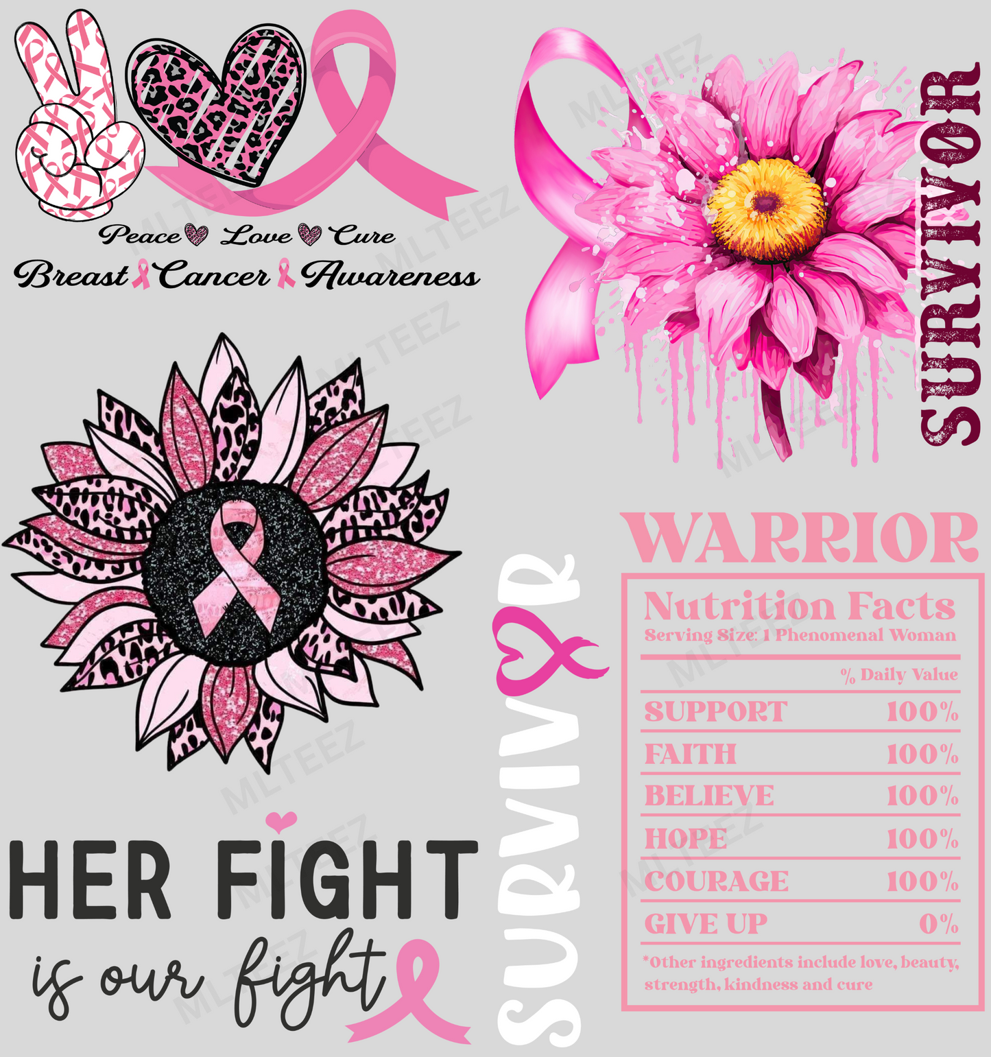 PEACE, LOVE, CURE PREMADE GANGSHEET - 22X24