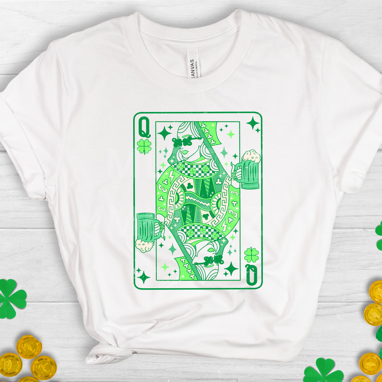 Queen of Clubs (St. Patrick's Day) (1) DTF Direct To Film