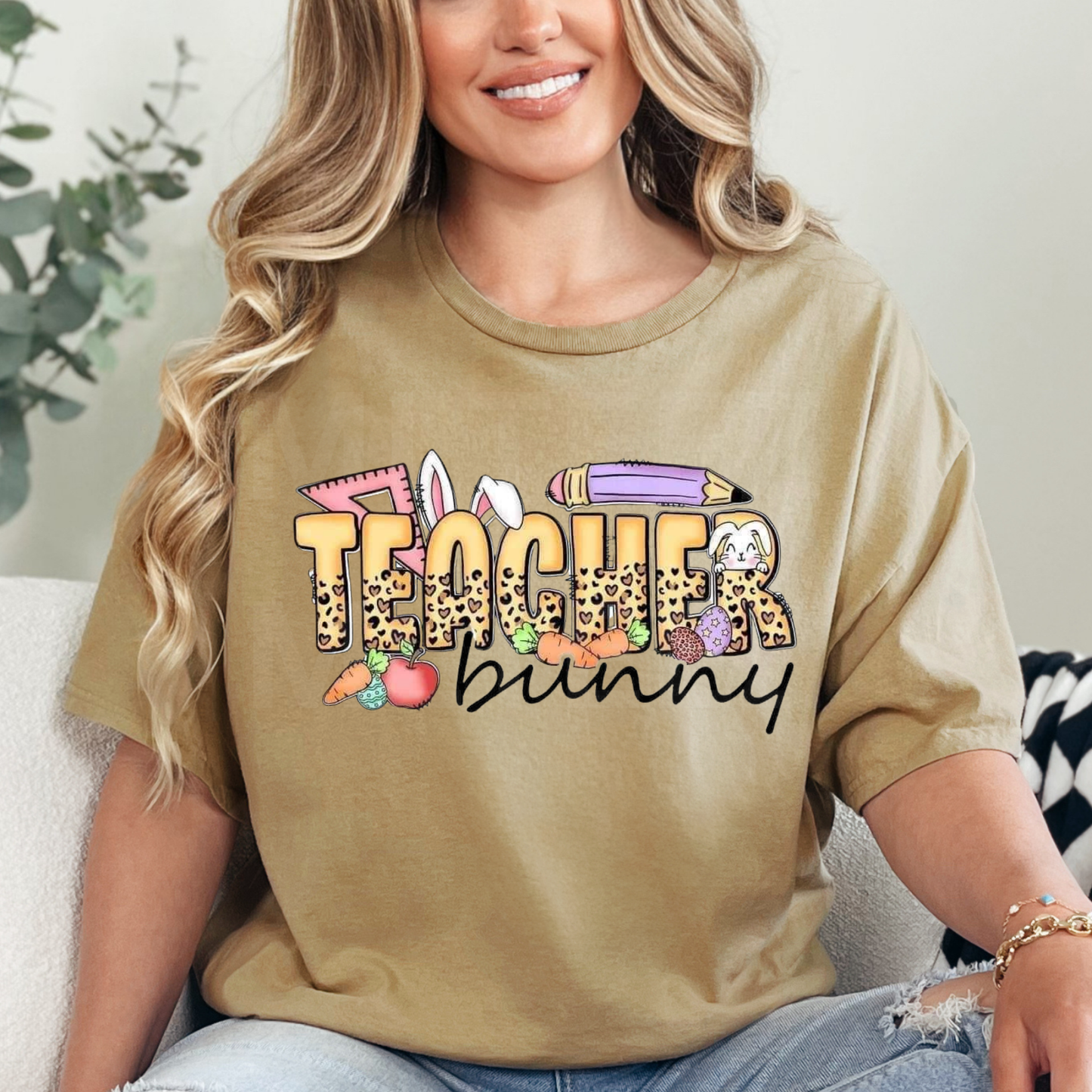 Teacher Bunny (1) DTF Direct To Film