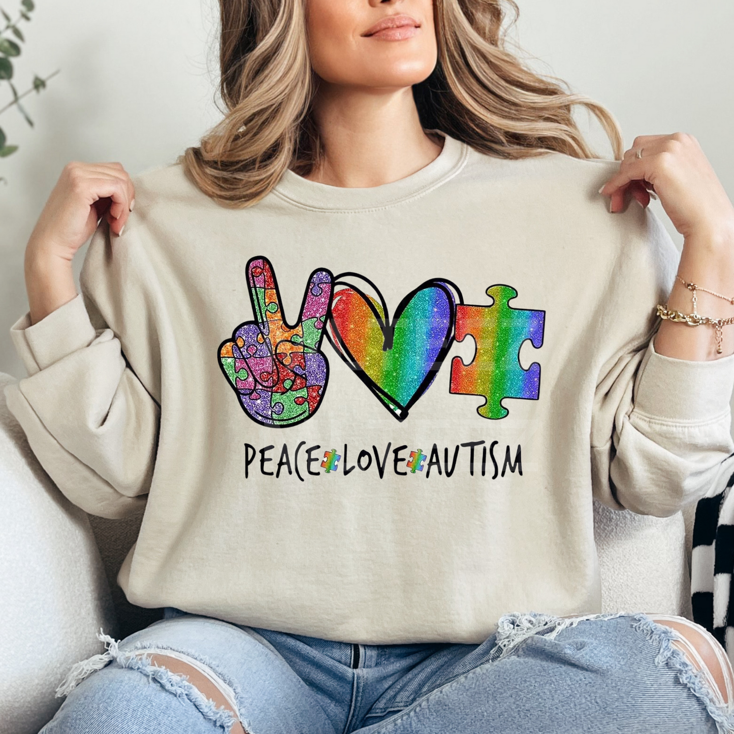 Peace, Love, Autism (2) DTF Direct To Film