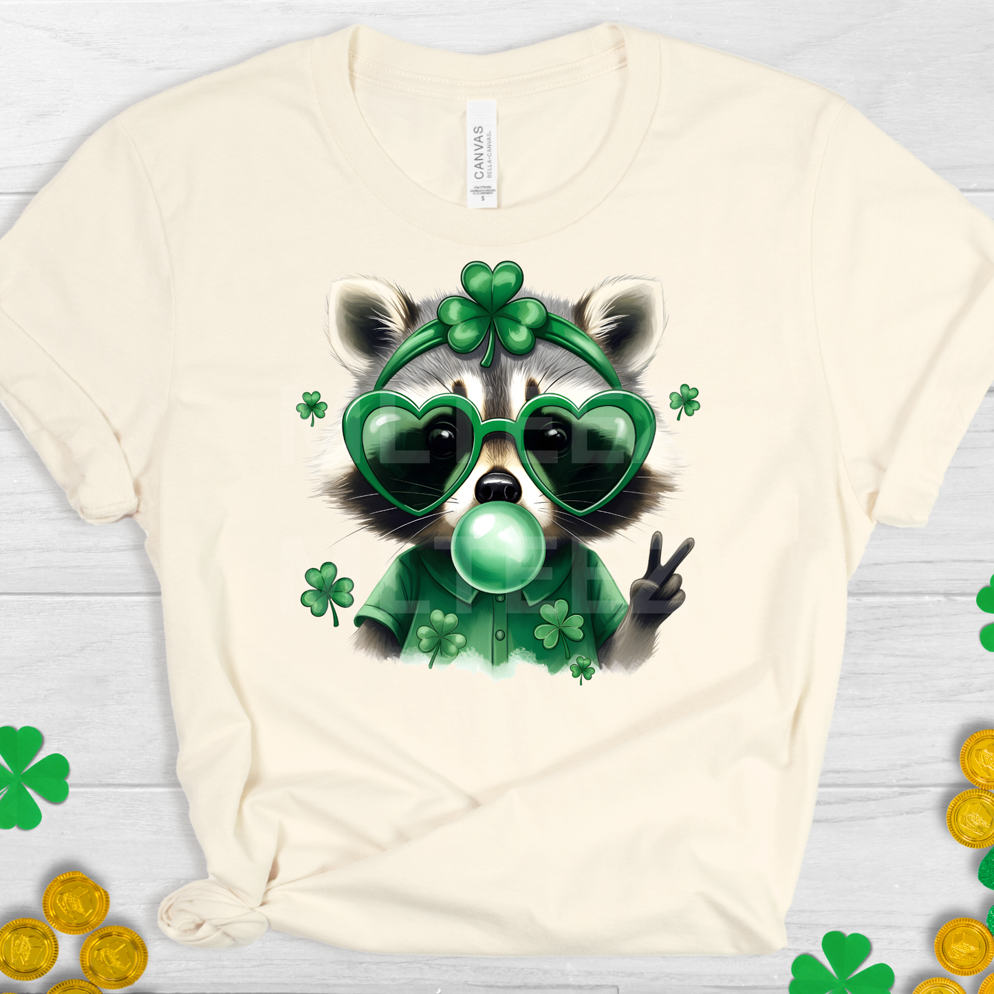 Raccoon (St. Patrick's Day) (3) DTF Direct To Film