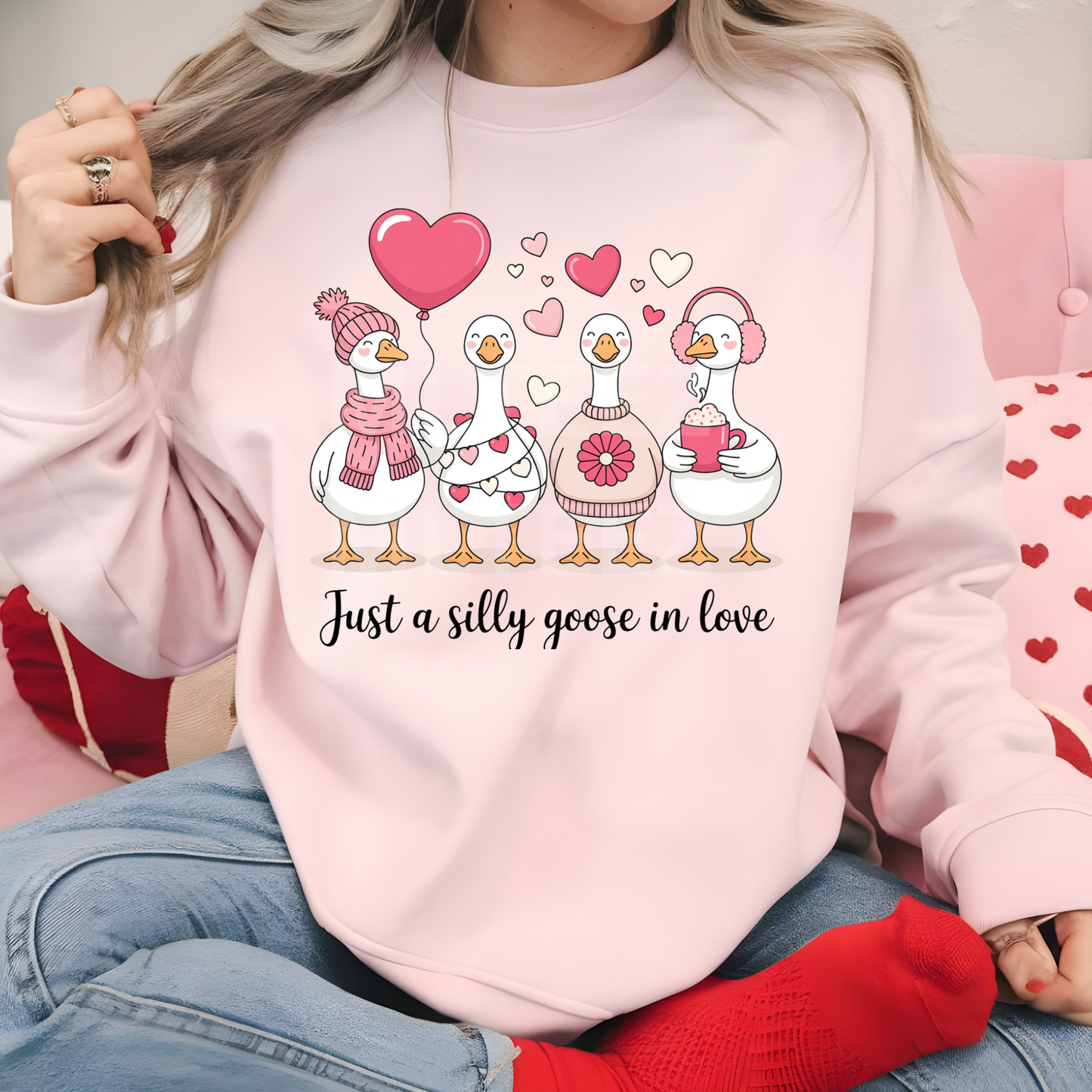 Just A Silly Goose In Love (Valentine's Day) (1) DTF Direct to Film