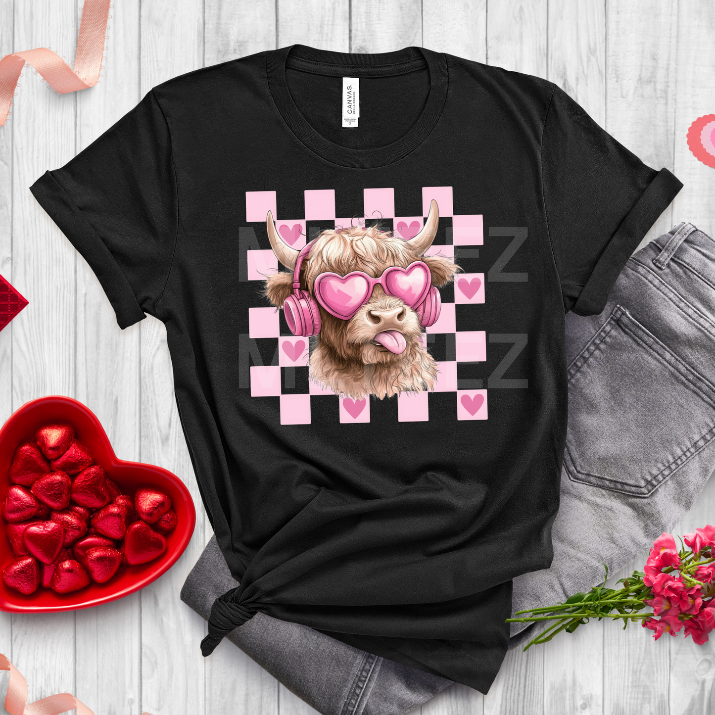 Highland Cow (Valentine's Day) (10) DTF Direct To Film