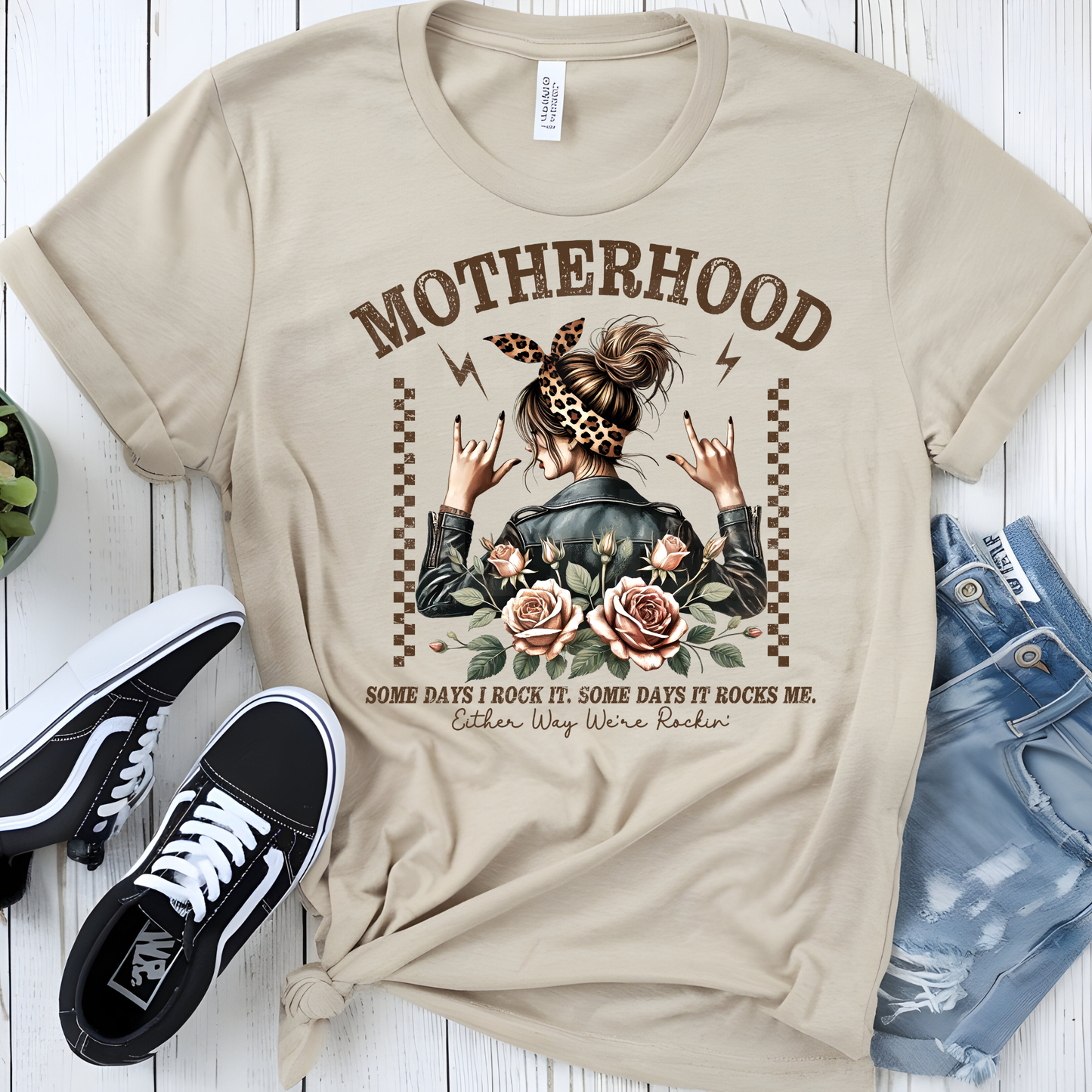 Motherhood Some Days I Rock It. (3) DTF Direct To Film