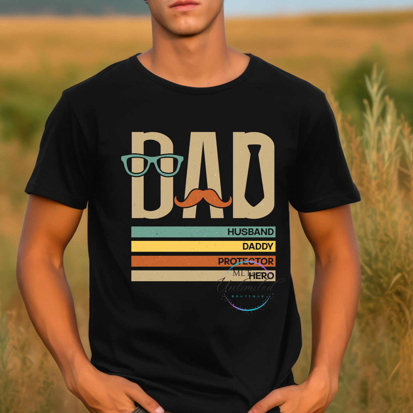 Dad, Husband, Daddy, Protector, Hero (color) DTF Direct To Film
