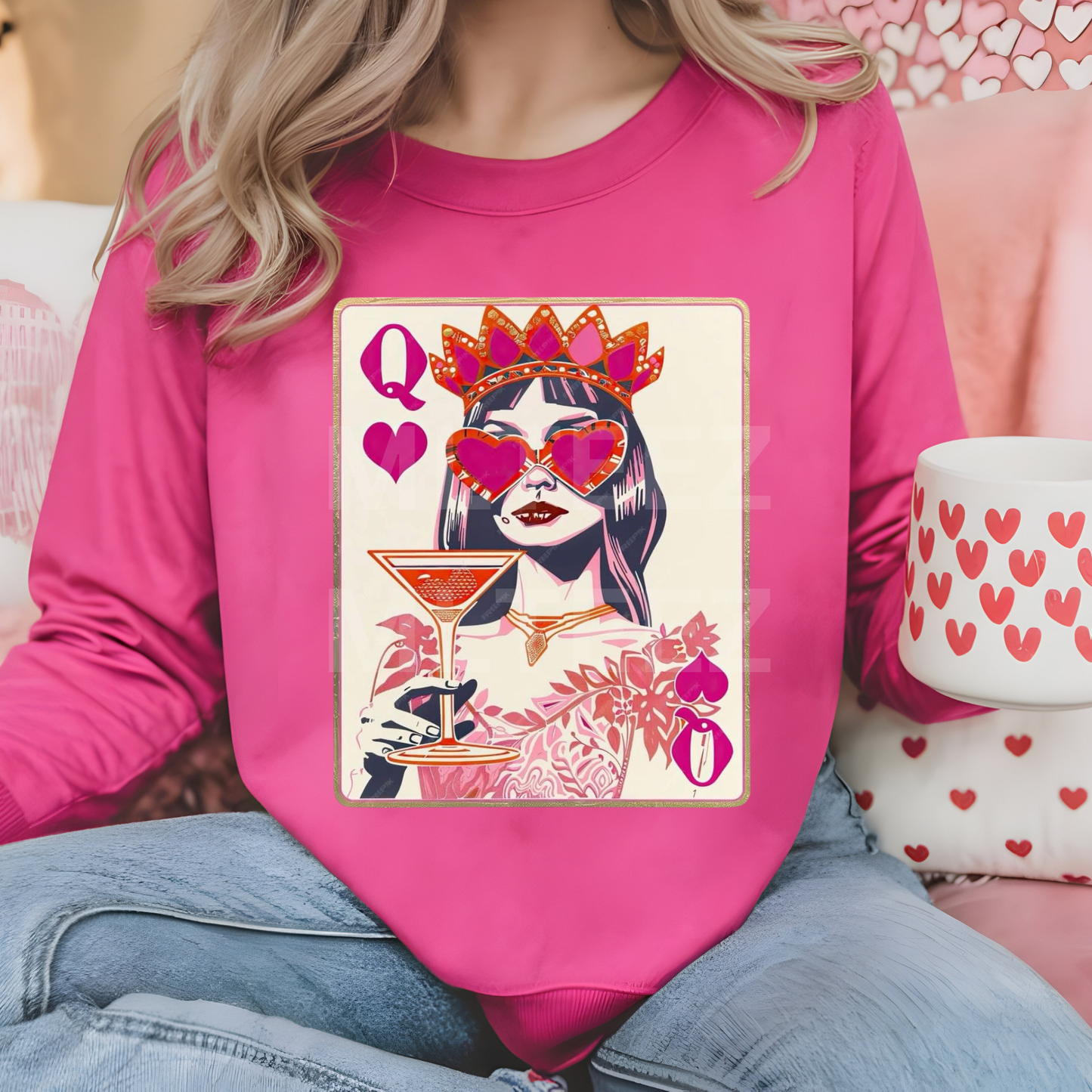 Queen Playing Card (Valentine's Day) DTF Direct To Film