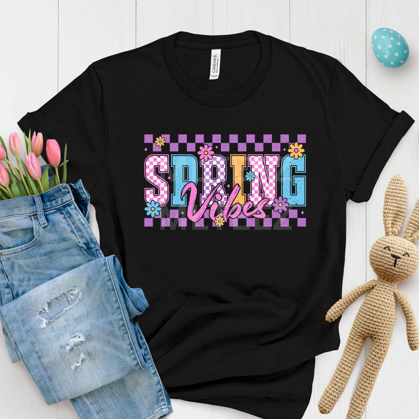 Spring Vibes (Easter) (Distressed) (2) DTF Direct To Film