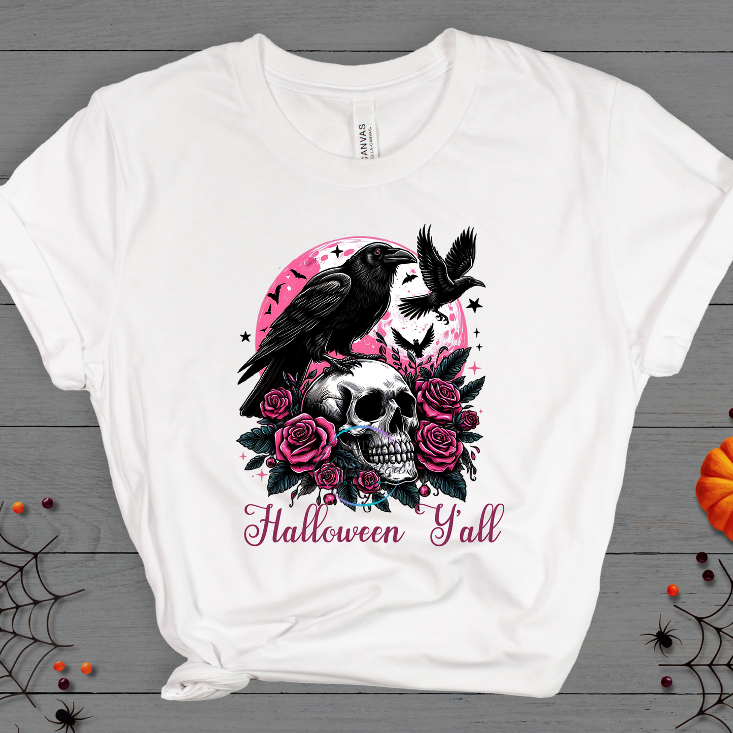 Halloween Y'all (Black Crow & Skull) DTF Direct To Film