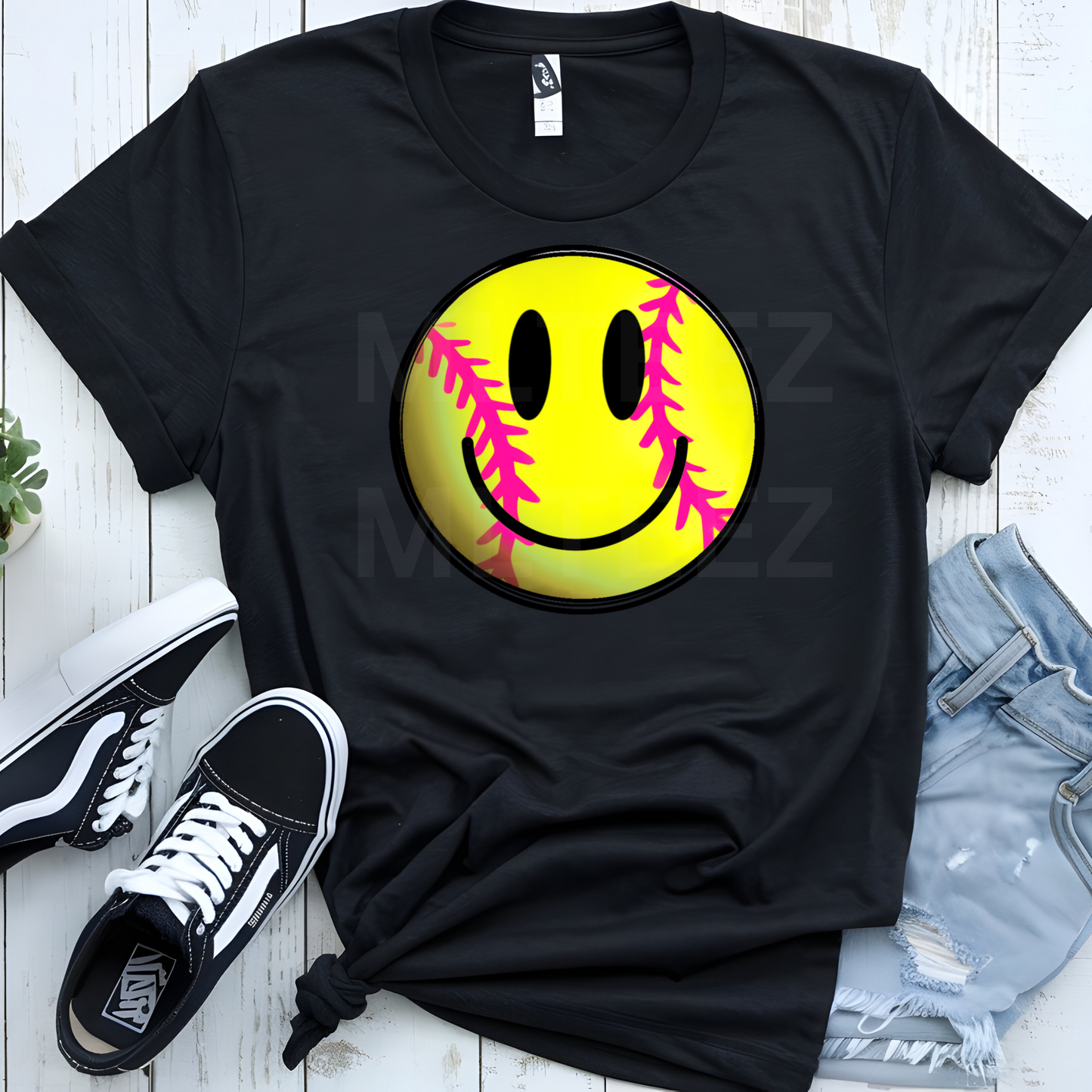 Happy Face (Softball) (1) DTF Direct To Film