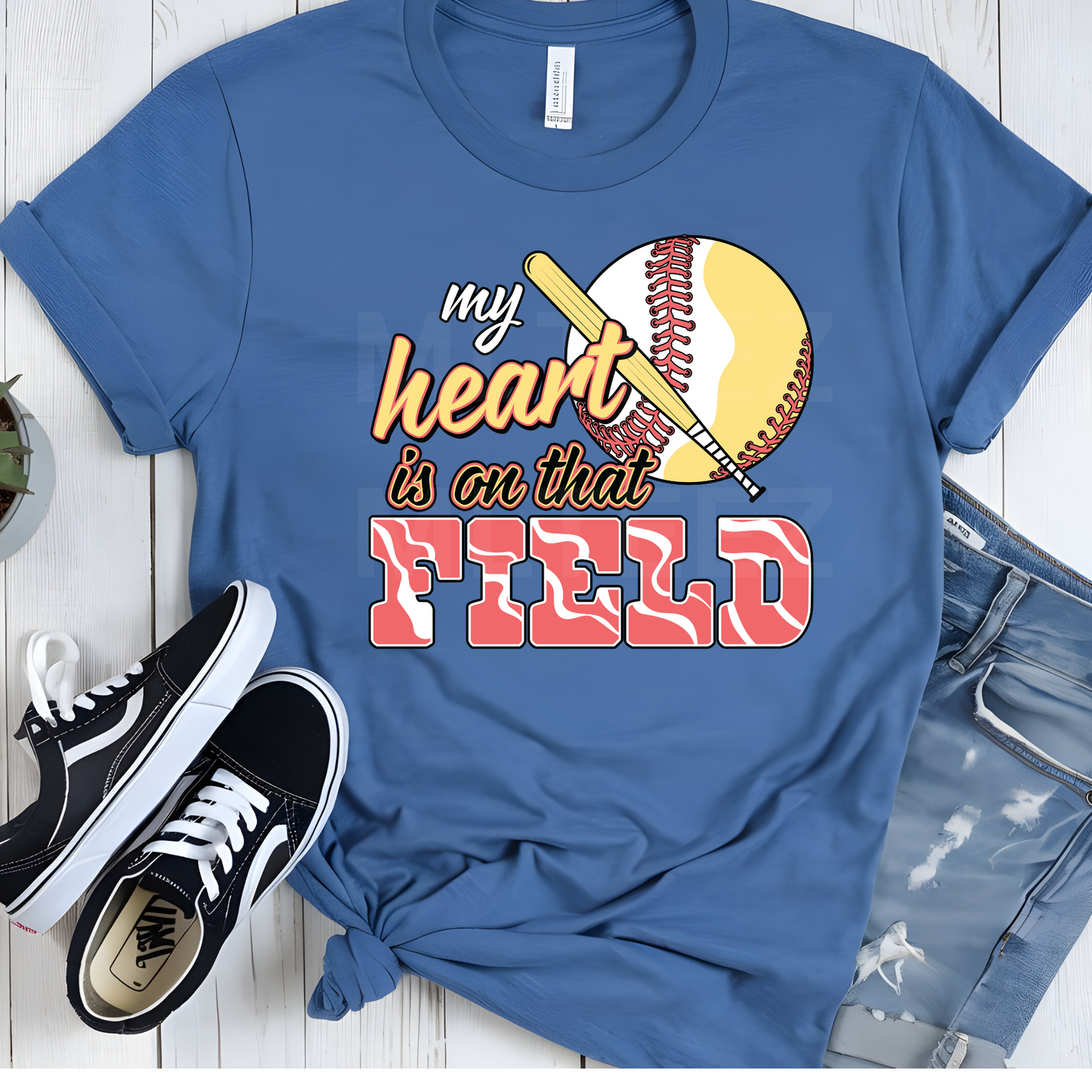 My Heart Is On That Field (Softball) (1) DTF Direct To Film