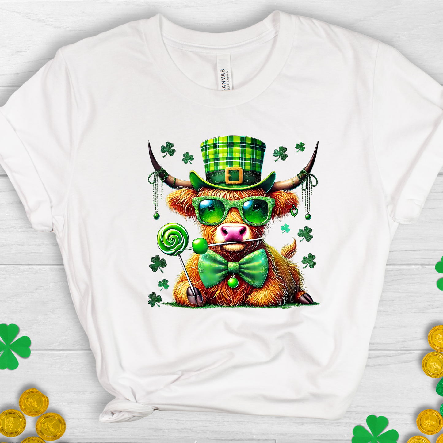 Highland Cow (St. Patrick's Day) (6) DTF Direct To Film