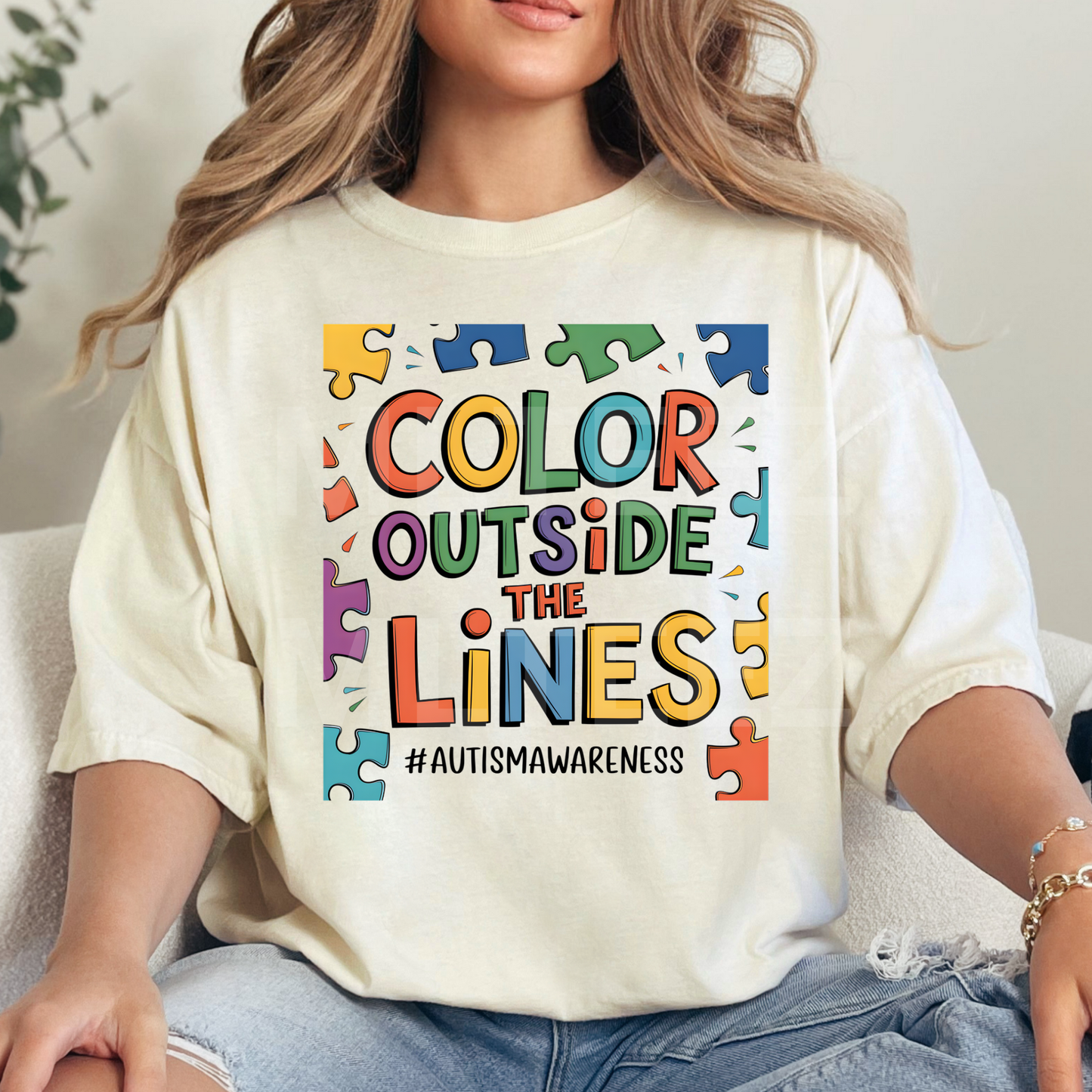 Color Outside The Lines (Autism) (1) DTF Direct To Film