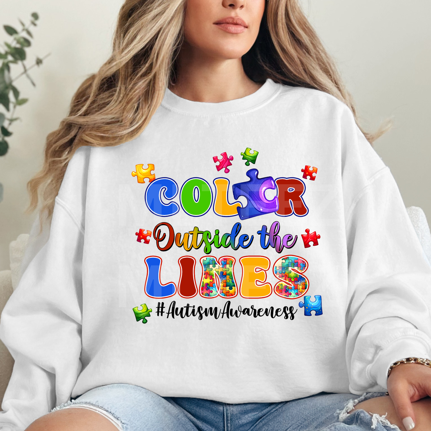 Color Outside The Lines (Autism) (2) DTF Direct To Film