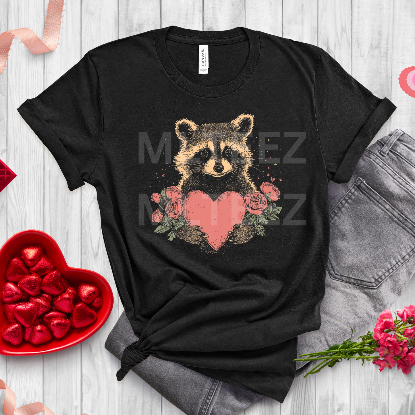 Raccoon Heart (Valentine's Day) (3) DTF Direct To Film