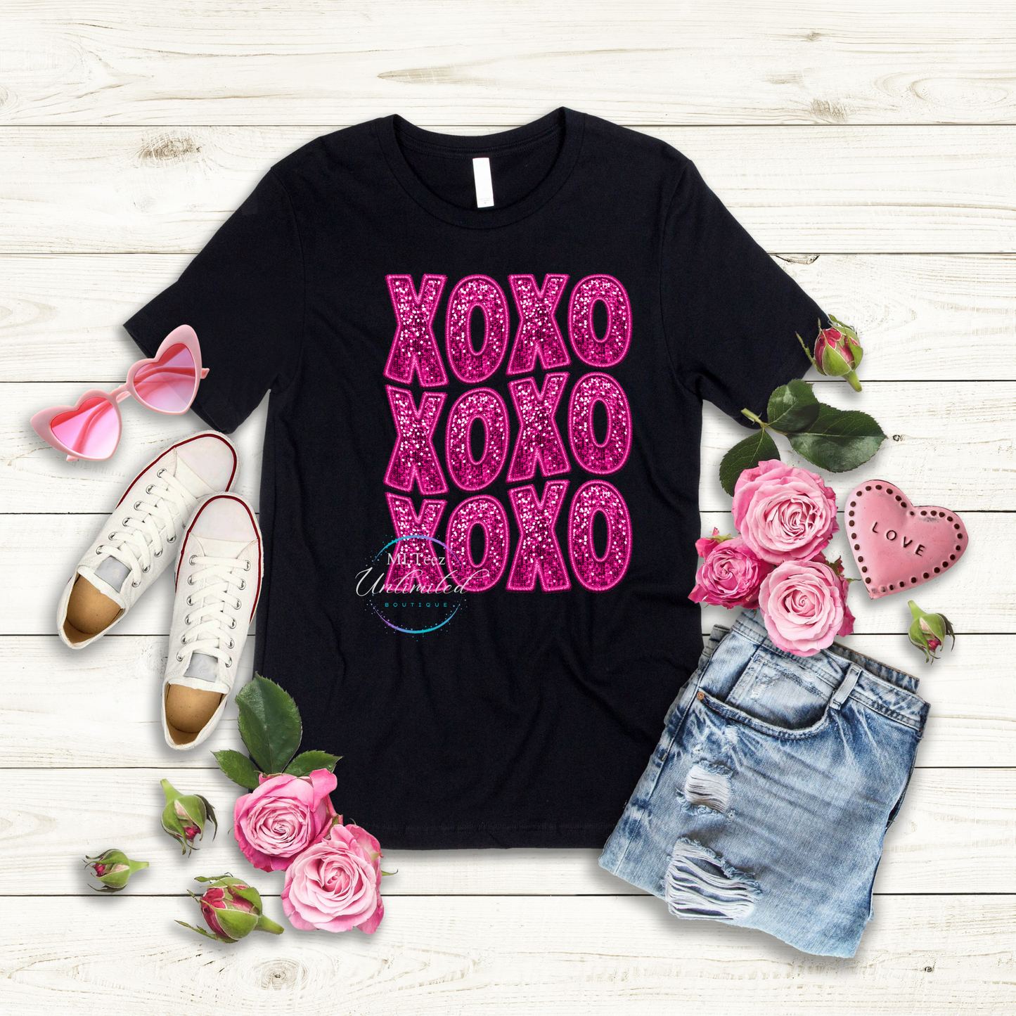 XOXO Glitter Pink DTF Direct To Film