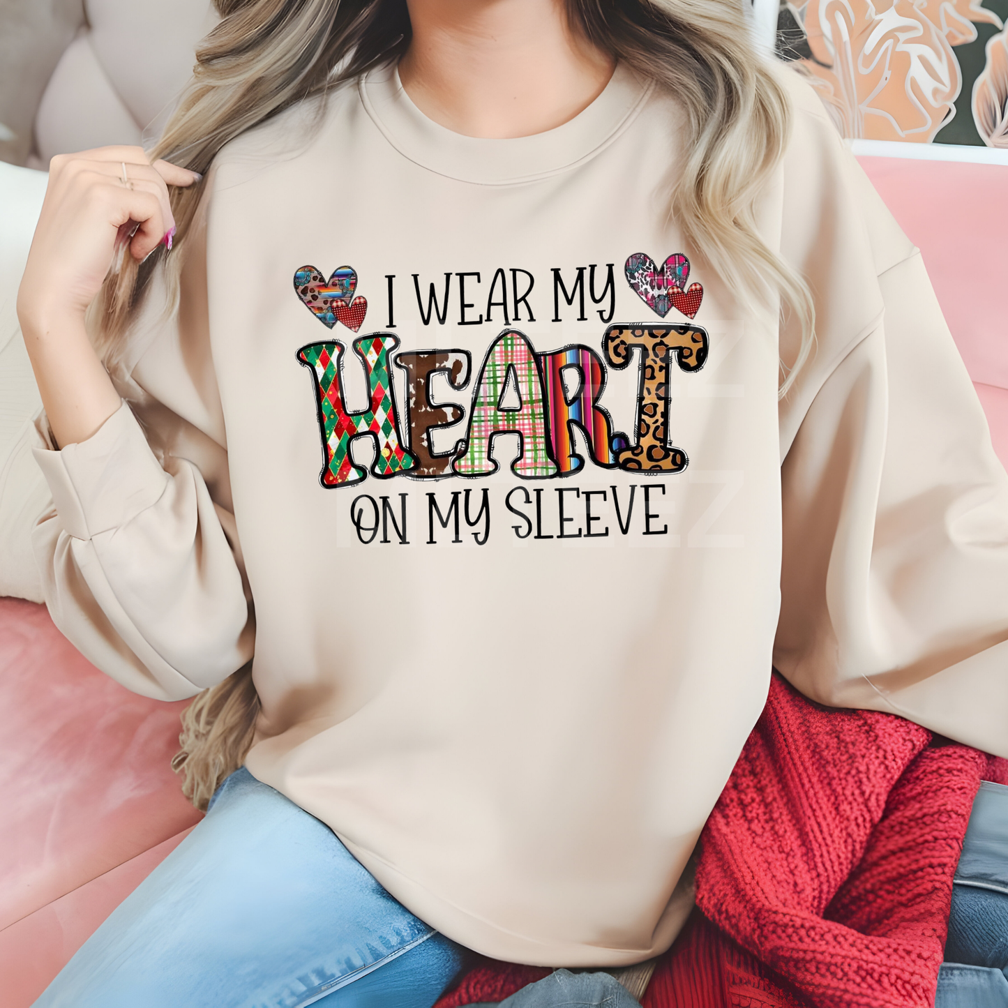 I Wear My Heart On My Sleeve (Valentine's Day) (1) DTF Direct To Film