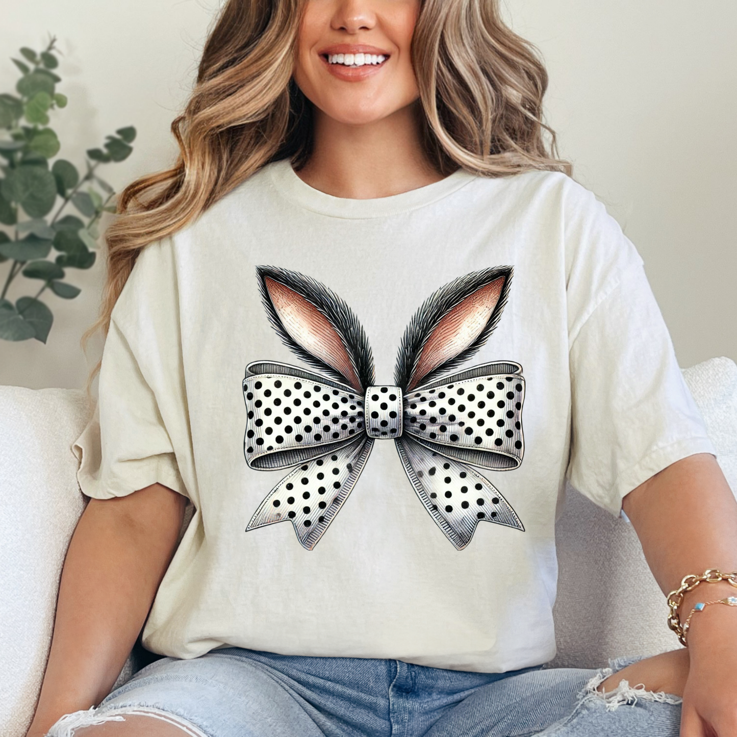 Bunny Ears Bow (Easter) (8) DTF Direct To Film