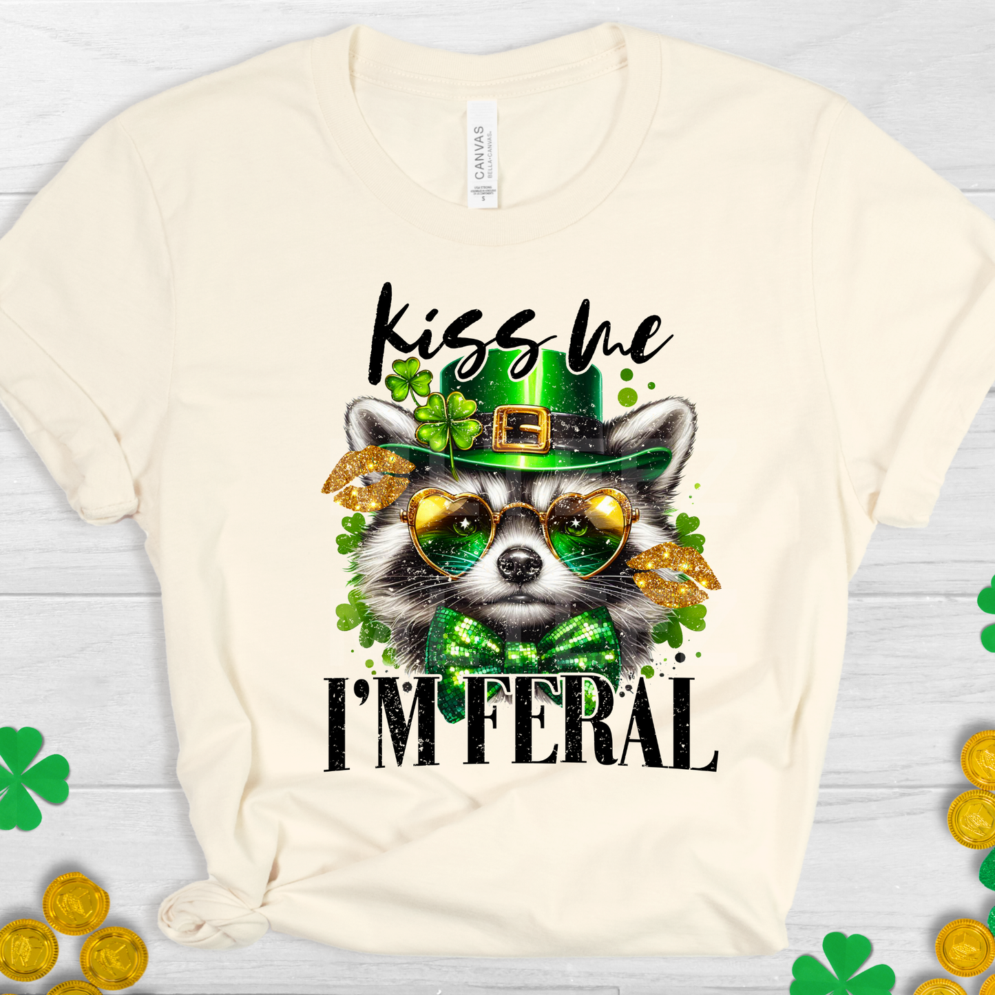 Kiss Me I'm Feral (St. Patrick's Day) (1) DTF Direct To Film