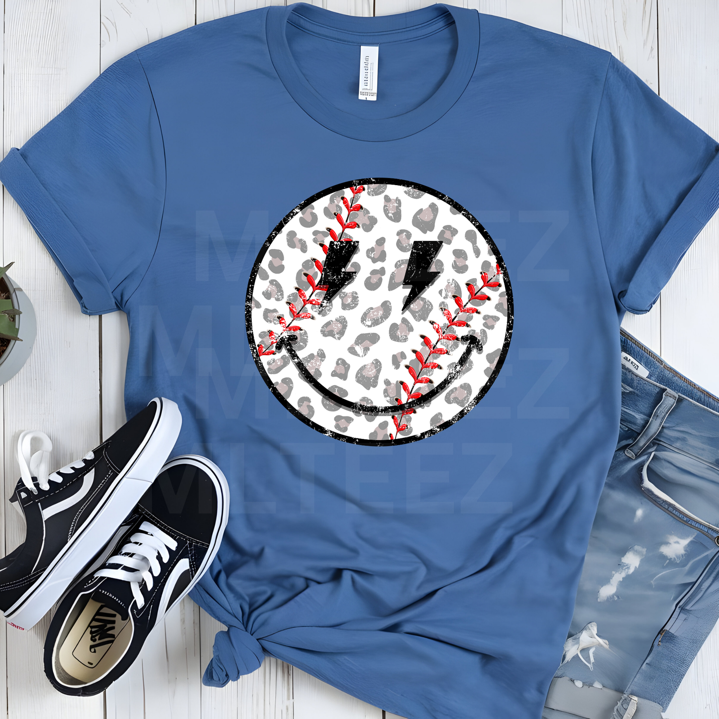 Happy Face (Baseball) (1) DTF Direct To Film