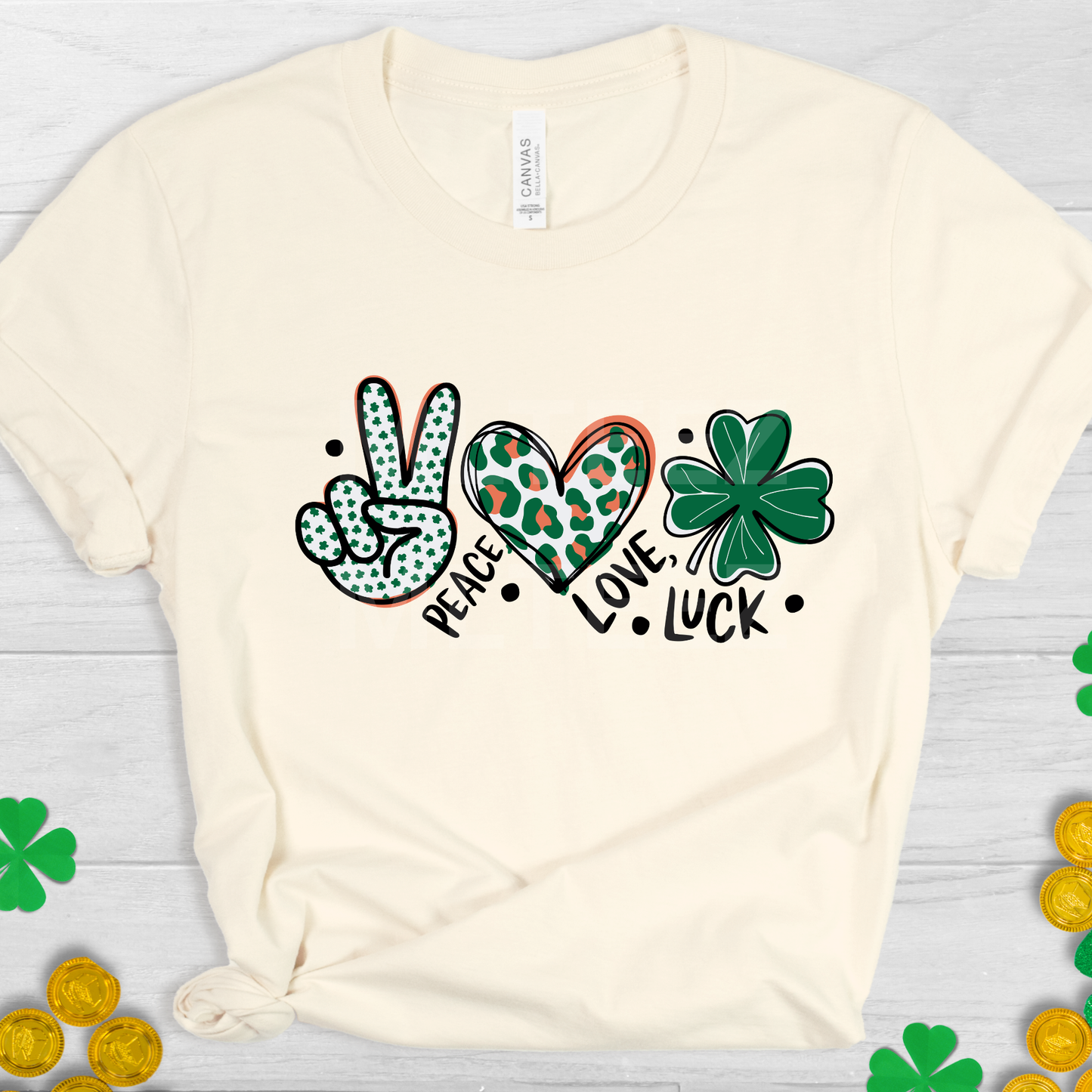 Peace, Love, Luck (1) DTF Direct To Film