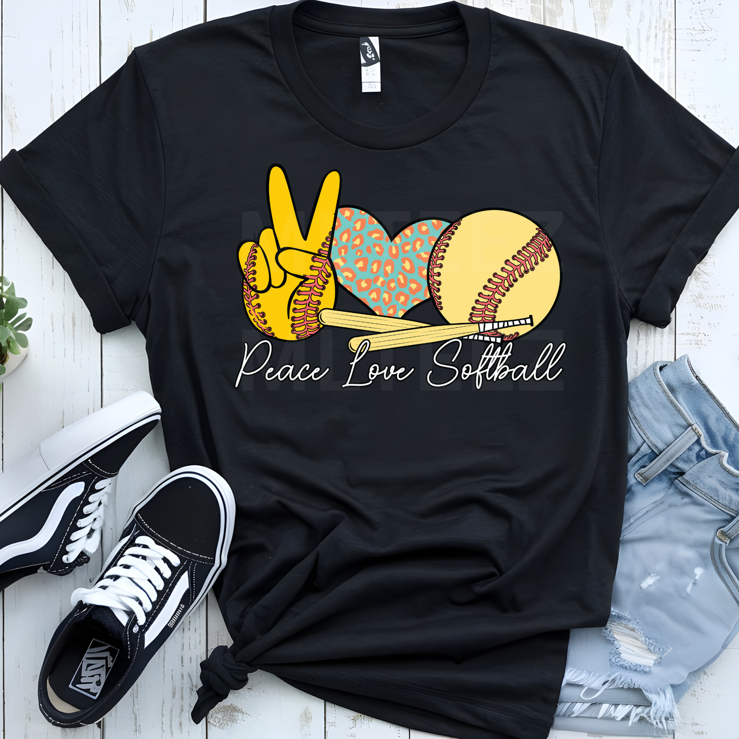 Peace, Love, Softball (6) DTF Direct To Film