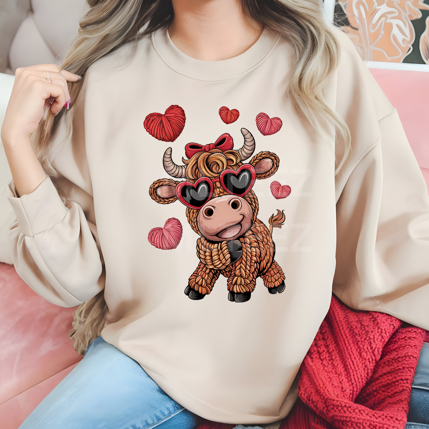 Highland Cow (Valentine's Day) (22) DTF Direct to Film