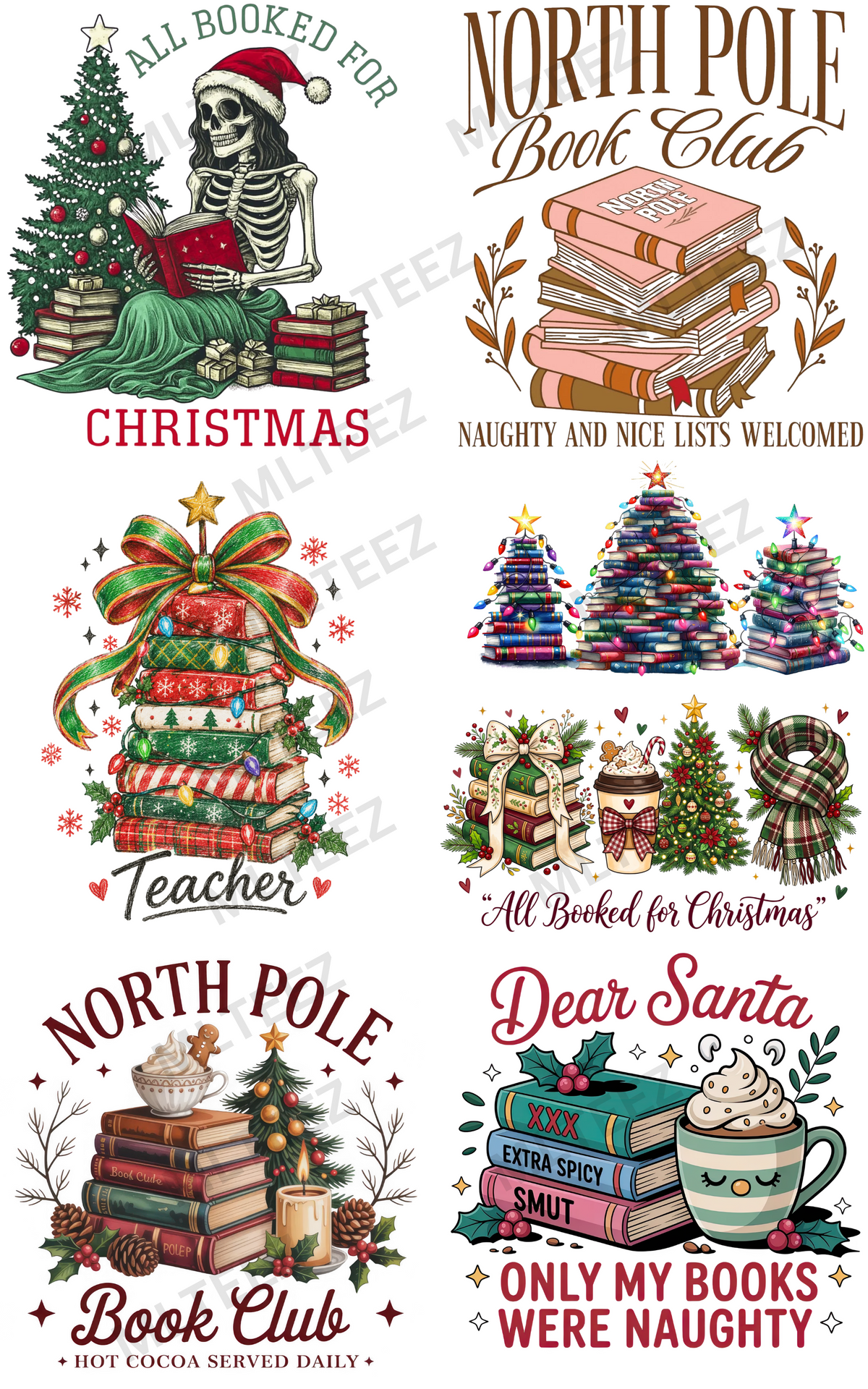 ALL BOOKED FOR CHRISTMAS (1) PREMADE GANGSHEET - 22X36 DTF TRANSFERS - DIRECT TO FILM
