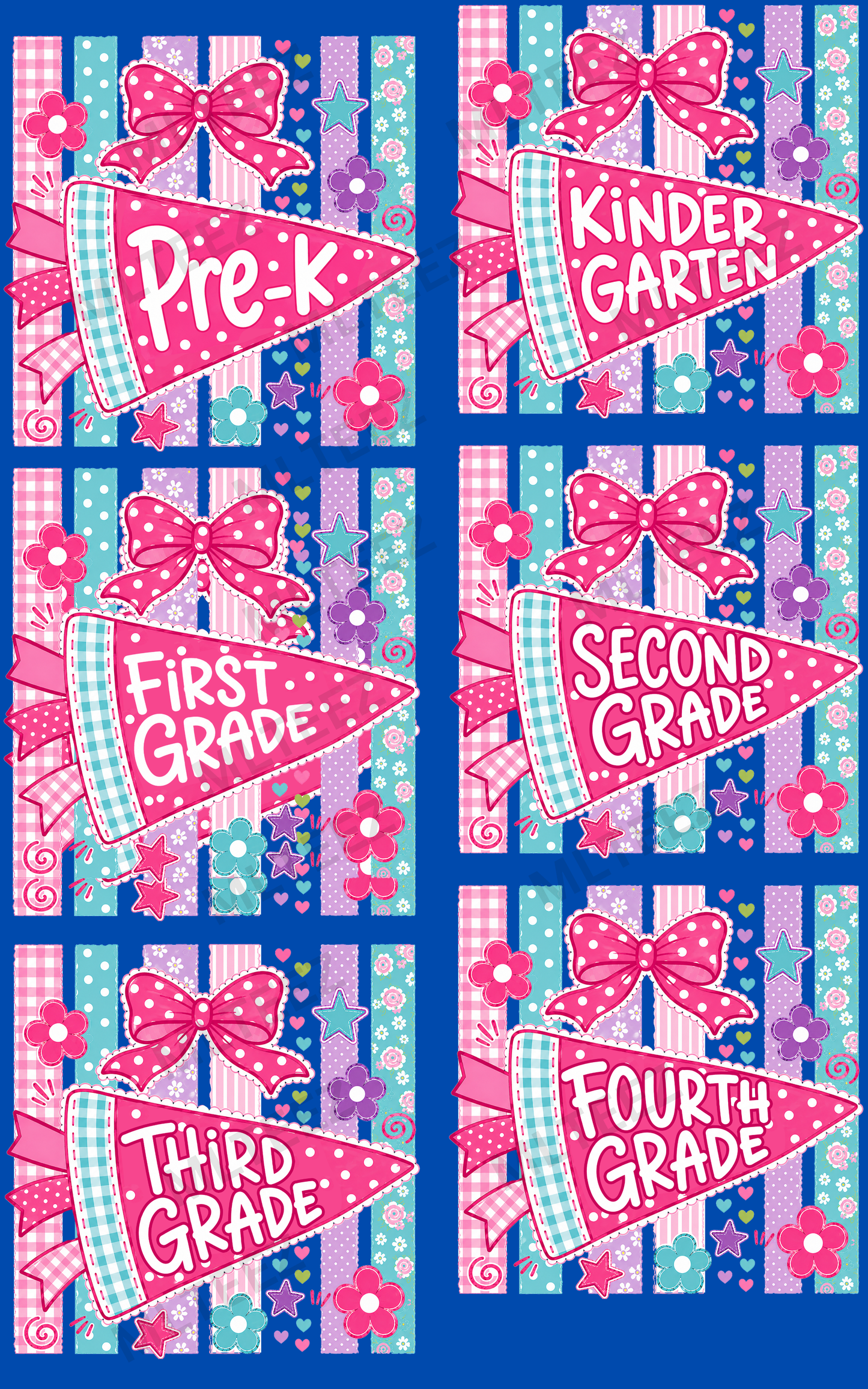 BACK TO SCHOOL (12) PREMADE GANGSHEET - 22X36 DTF TRANSFERS - DIRECT TO FILM