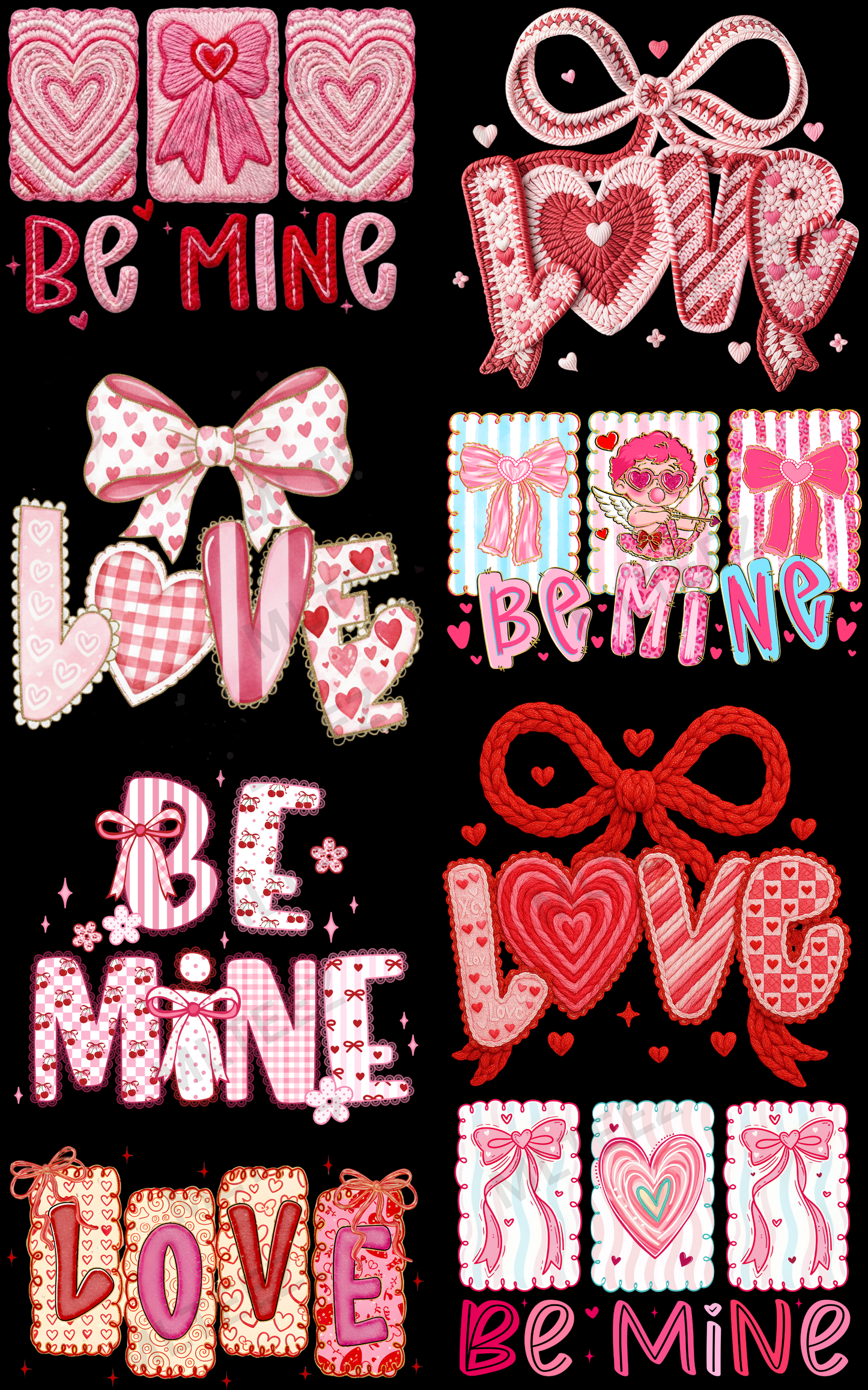 BE MINE (1) PREMADE GANGSHEET - 22X36 DTF TRANSFERS - DIRECT TO FILM