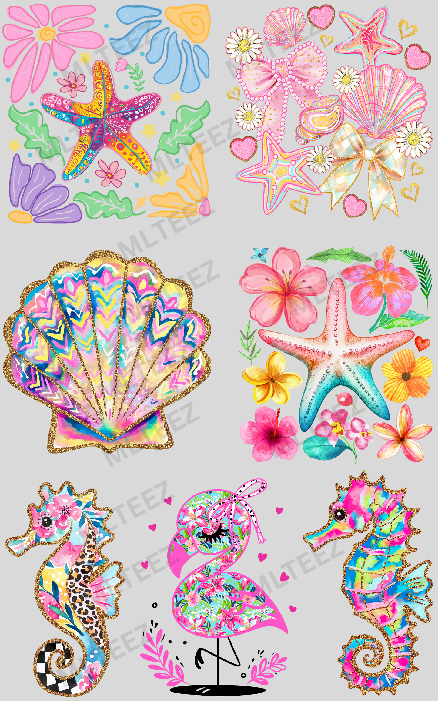 BOHO SUMMER PREMADE GANGSHEET - 22X36 DTF TRANSFERS - DIRECT TO FILM