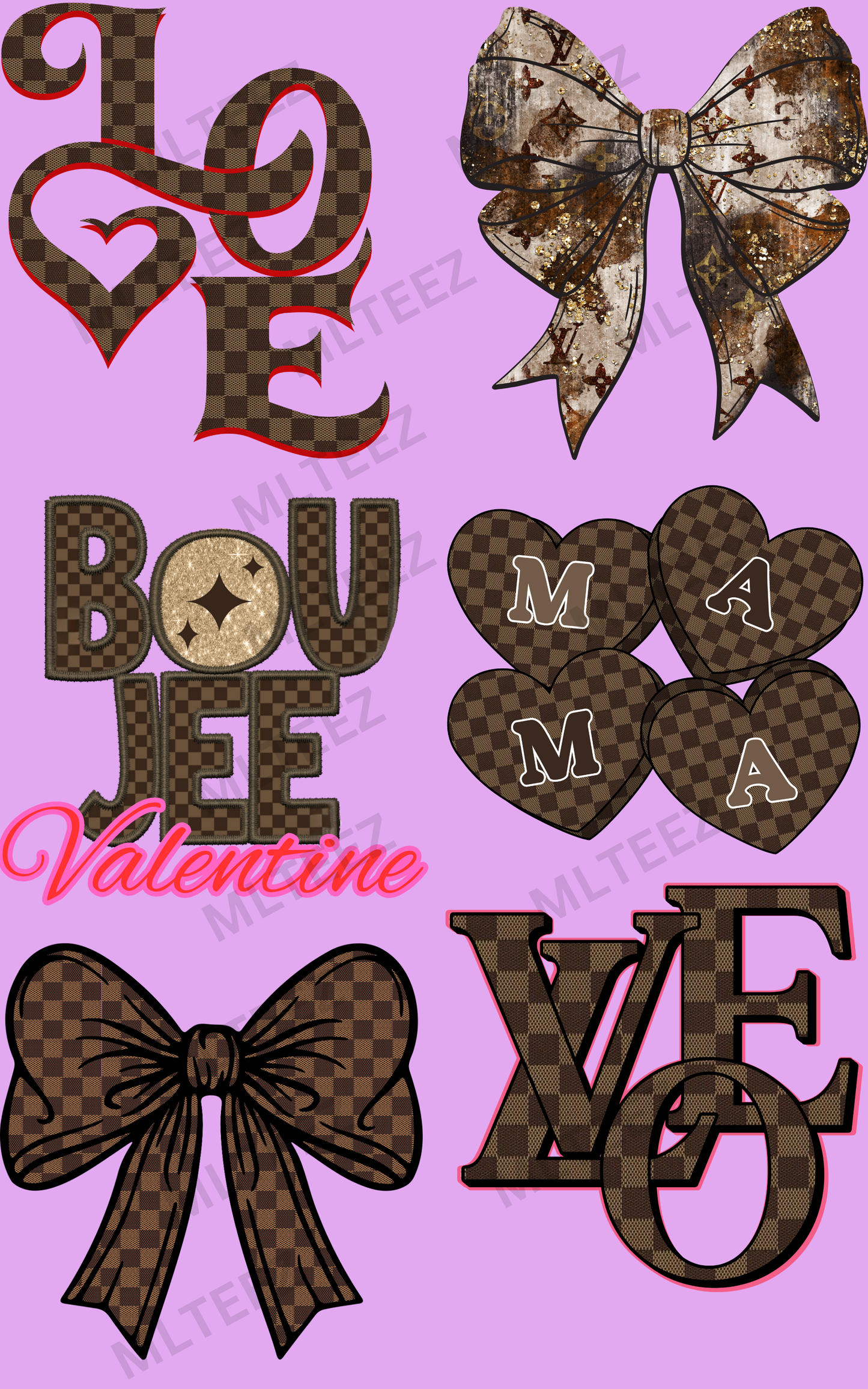 BOUJEE VALENTINE (2) PREMADE GANGSHEET - 22X36 DTF TRANSFERS - DIRECT TO FILM