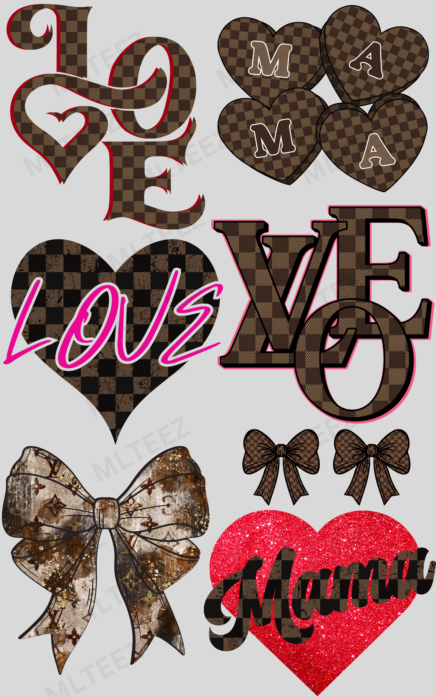 BOUJEE VALENTINE PREMADE GANGSHEET - 22X36 DTF TRANSFERS - DIRECT TO FILM