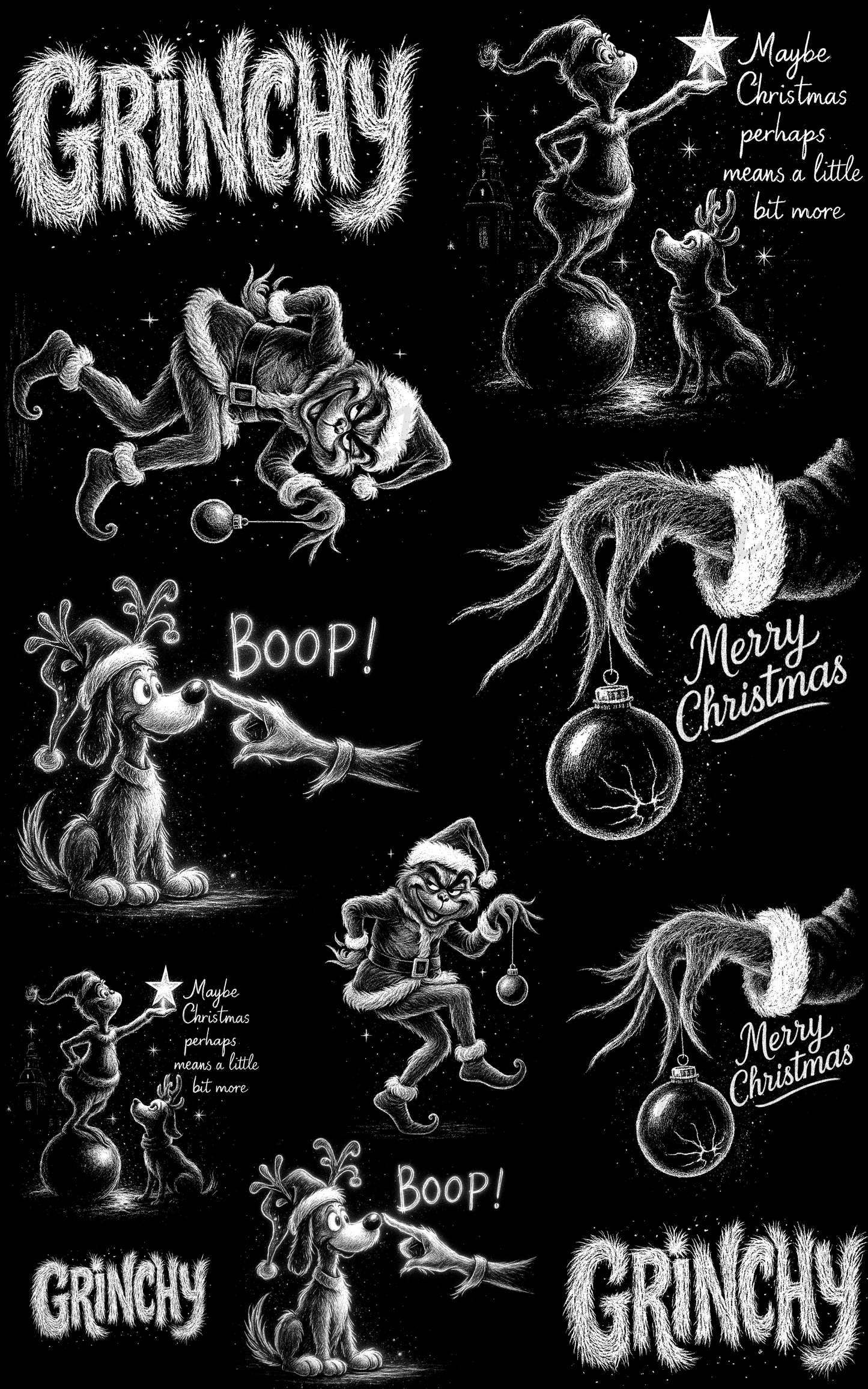 CHALKY BIG GREEN MAN (1) PREMADE GANGSHEET - 22X36 DTF TRANSFERS - DIRECT TO FILM