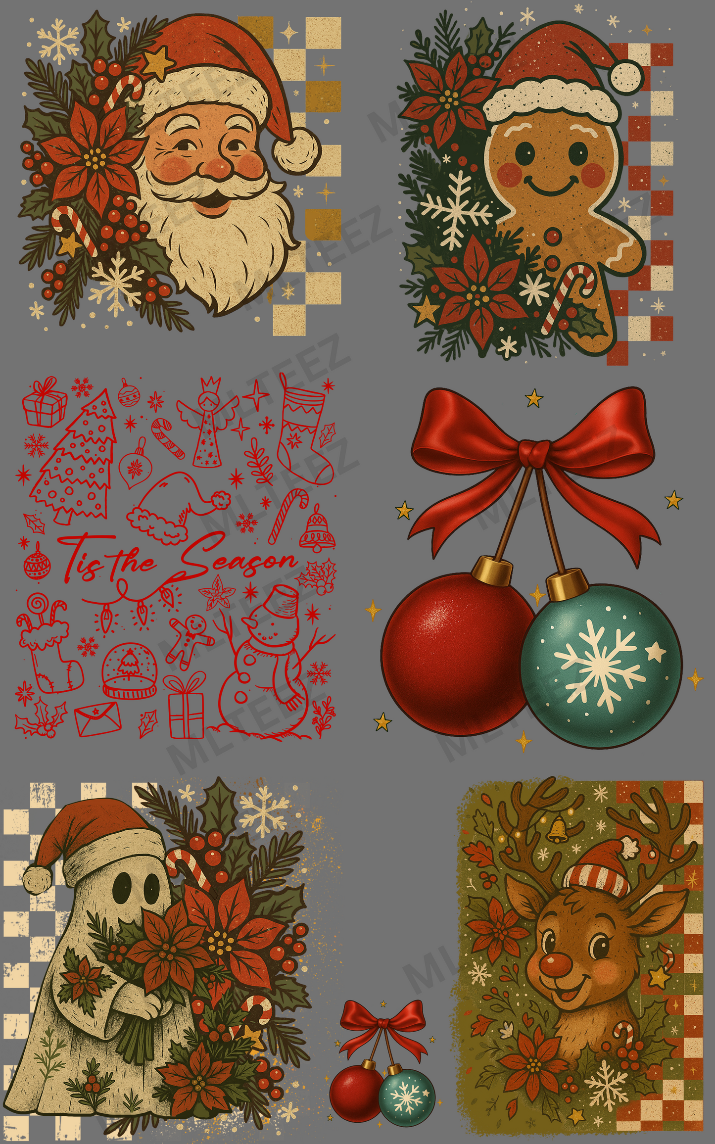 CHRISTMAS (1) PREMADE GANGSHEET - 22X36 DTF TRANSFERS - DIRECT TO FILM
