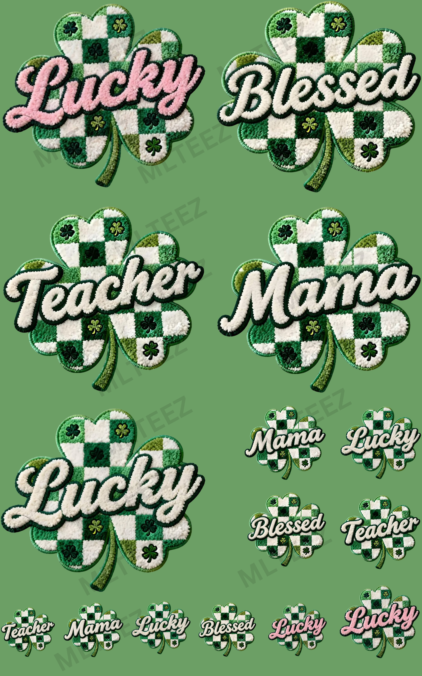 CLOVERS (1) PREMADE GANGSHEET - 22X36 DTF TRANSFERS - DIRECT TO FILM