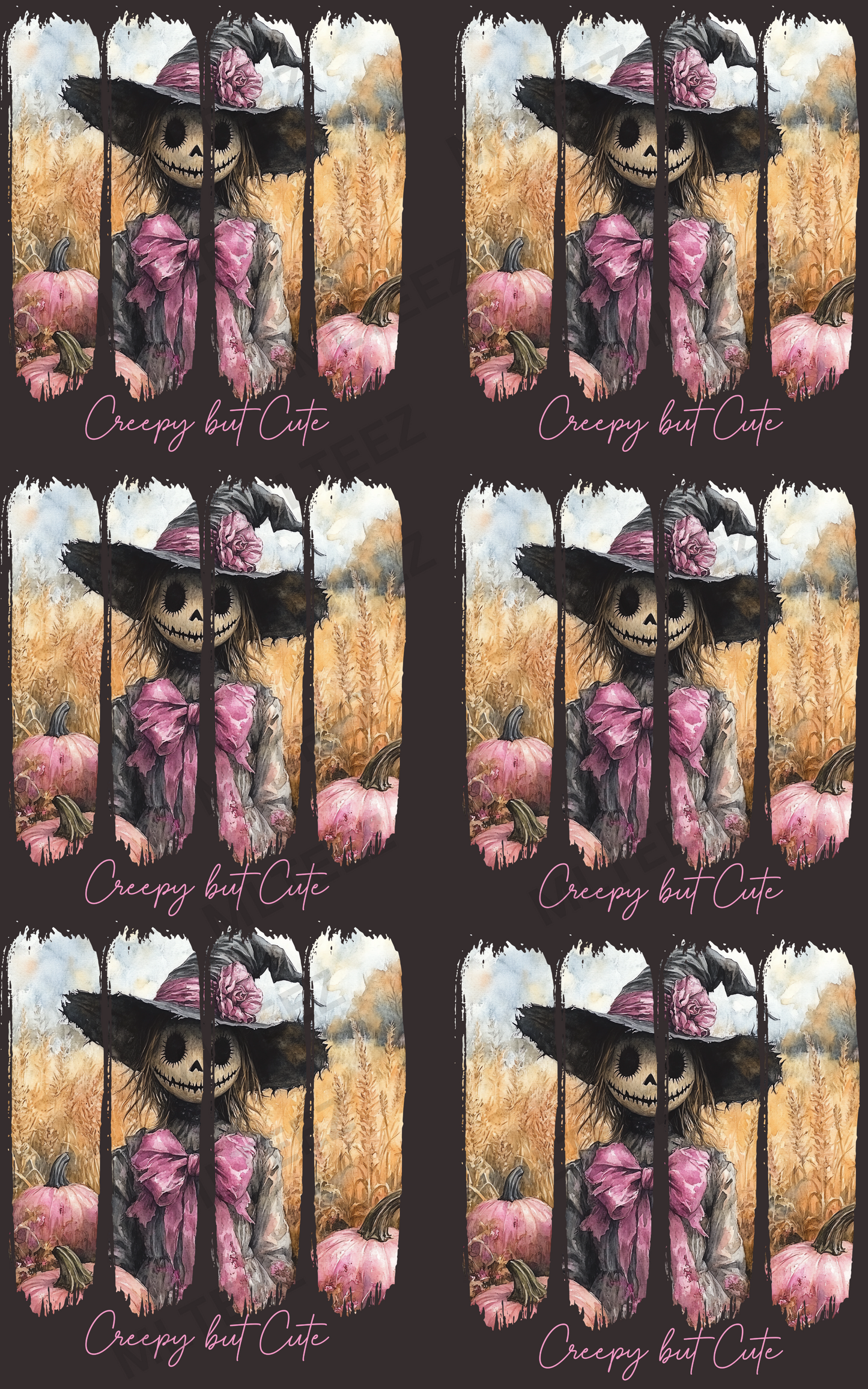 CREEPY SCARECROW - CREEPY BUT CUTE PREMADE GANGSHEET - 22X36 DTF TRANSFERS - DIRECT TO FILM