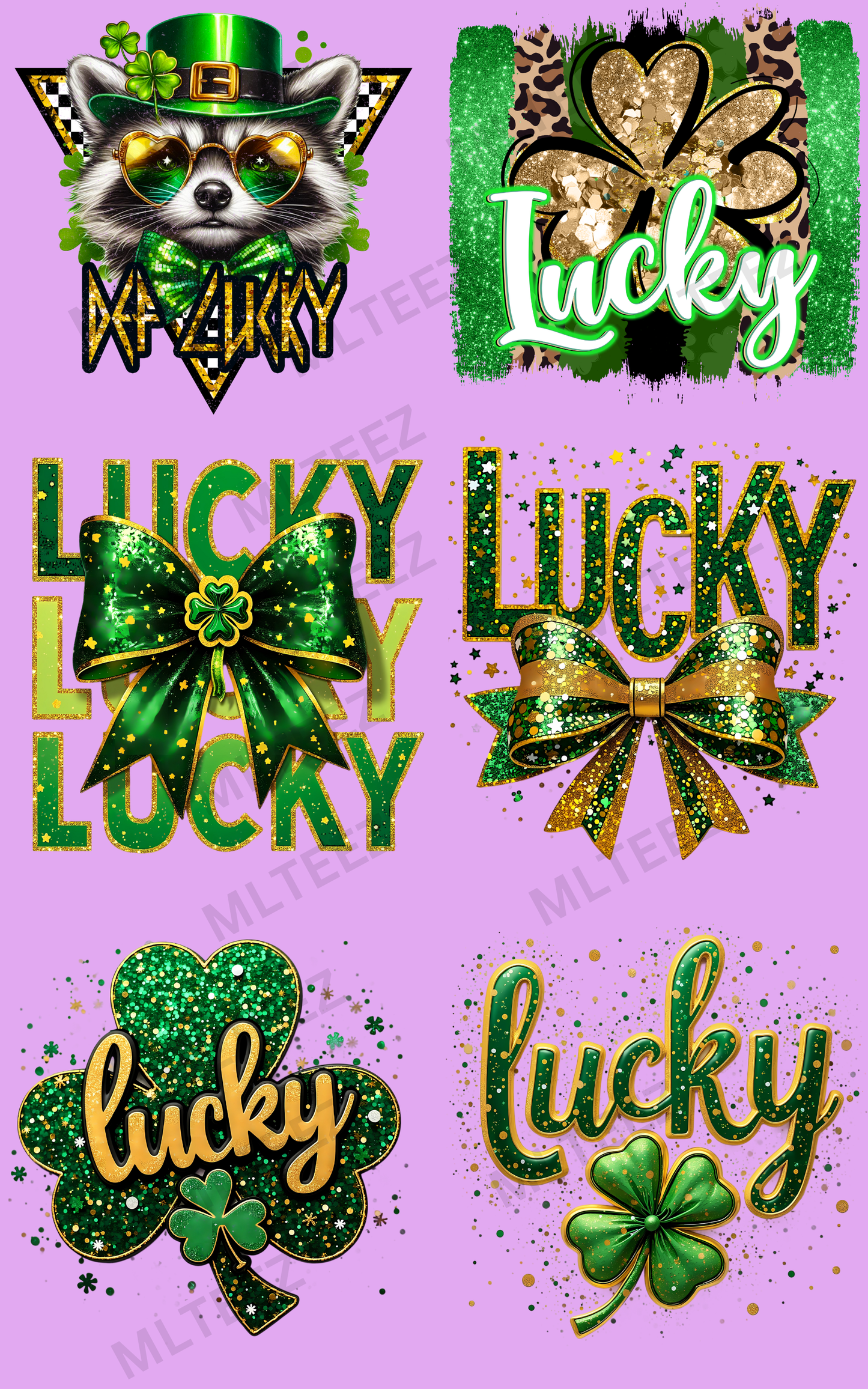 DEF LUCKY (1) PREMADE GANGSHEET - 22X36 DTF TRANSFERS - DIRECT TO FILM