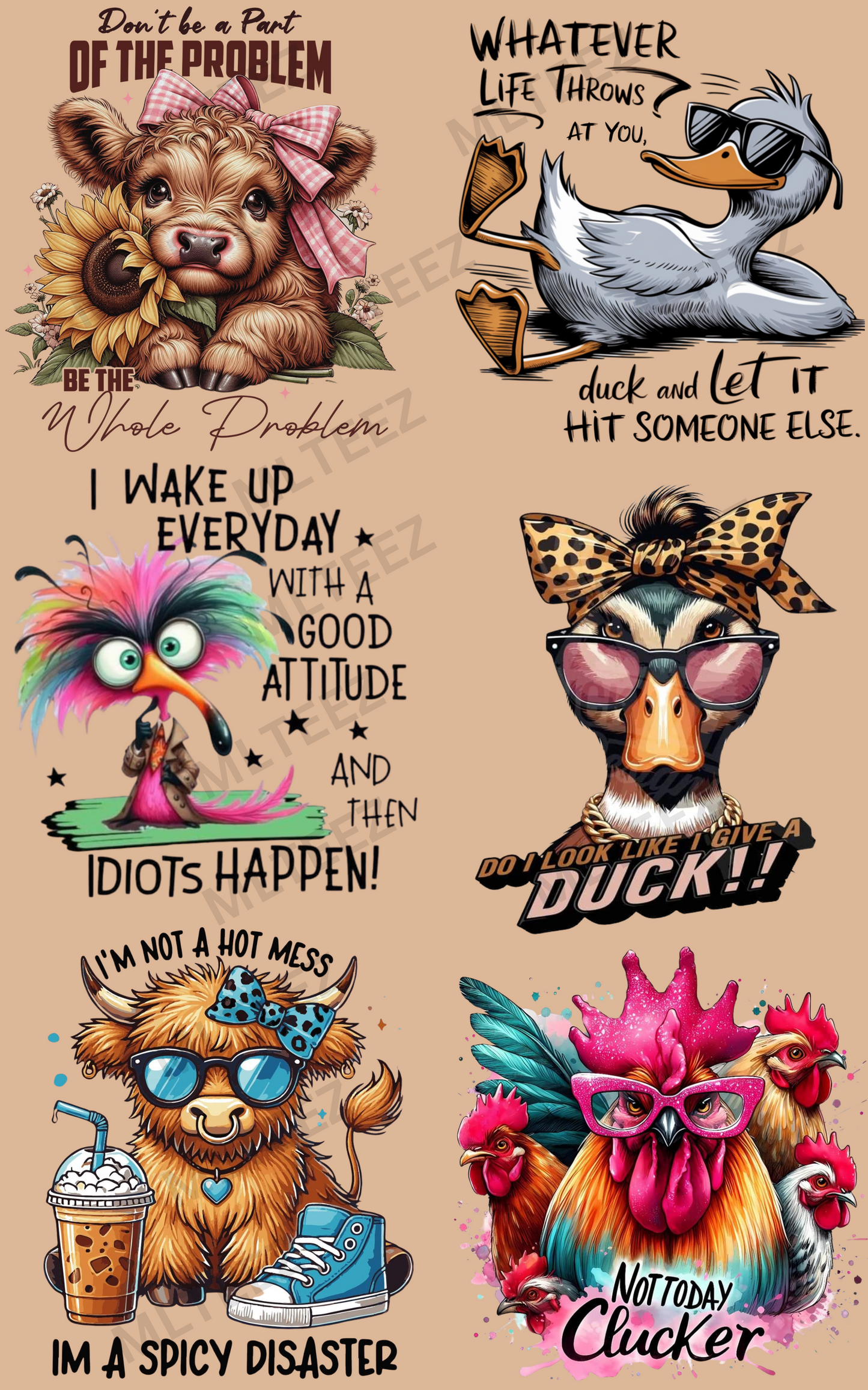 DON'T BE A PART OF THE PROBLEM PREMADE GANGSHEET - 22X36 DTF TRANSFERS - DIRECT TO FILM